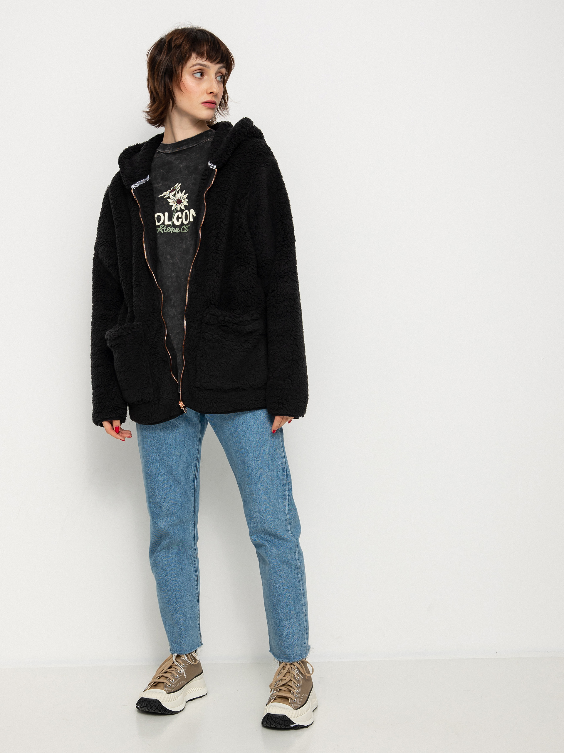 Mikina Volcom Lil Phuz Up Wmn (black)