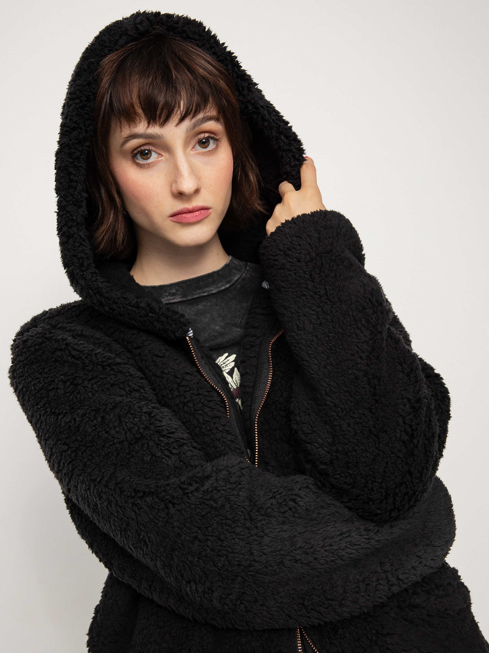 Mikina Volcom Lil Phuz Up Wmn (black)