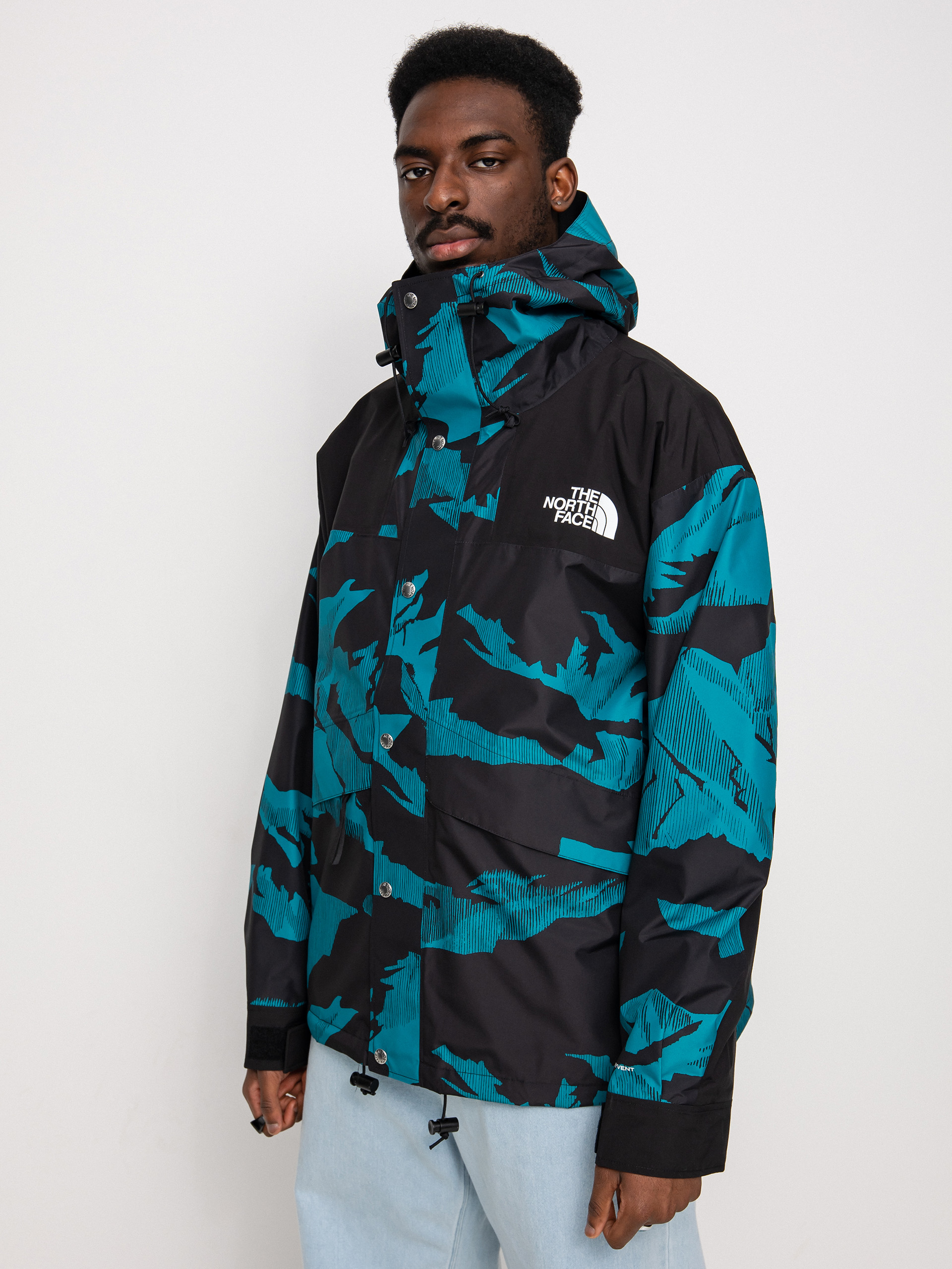 Bunda The North Face Printed 86 Retro Mountain (harbor blue mountain peak print)