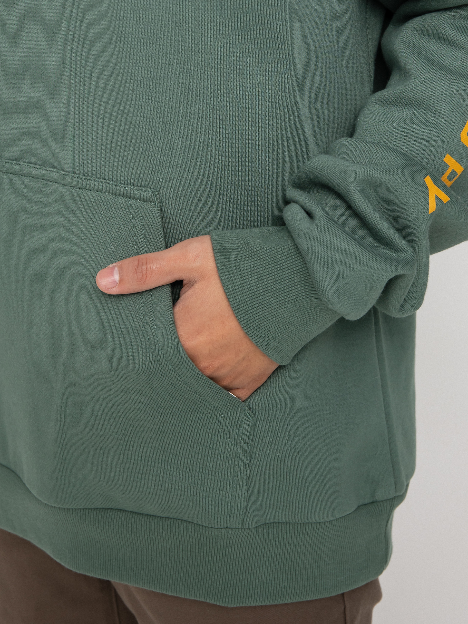 Mikina s kapucňou Brixton Crest HD (deep forest/bright gold/white)