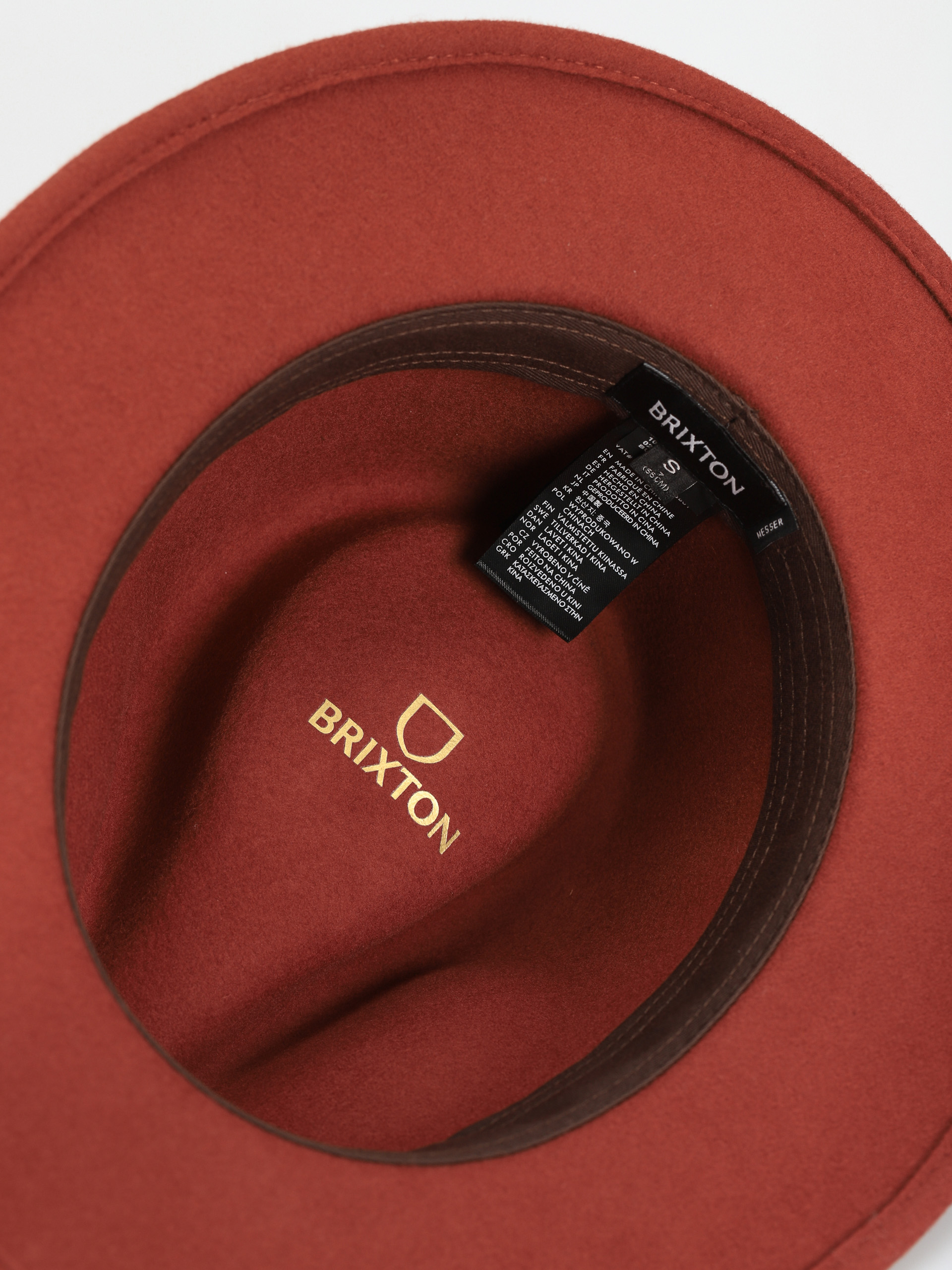 Klobúk Brixton Messer Packable Fedora (burnt henna)