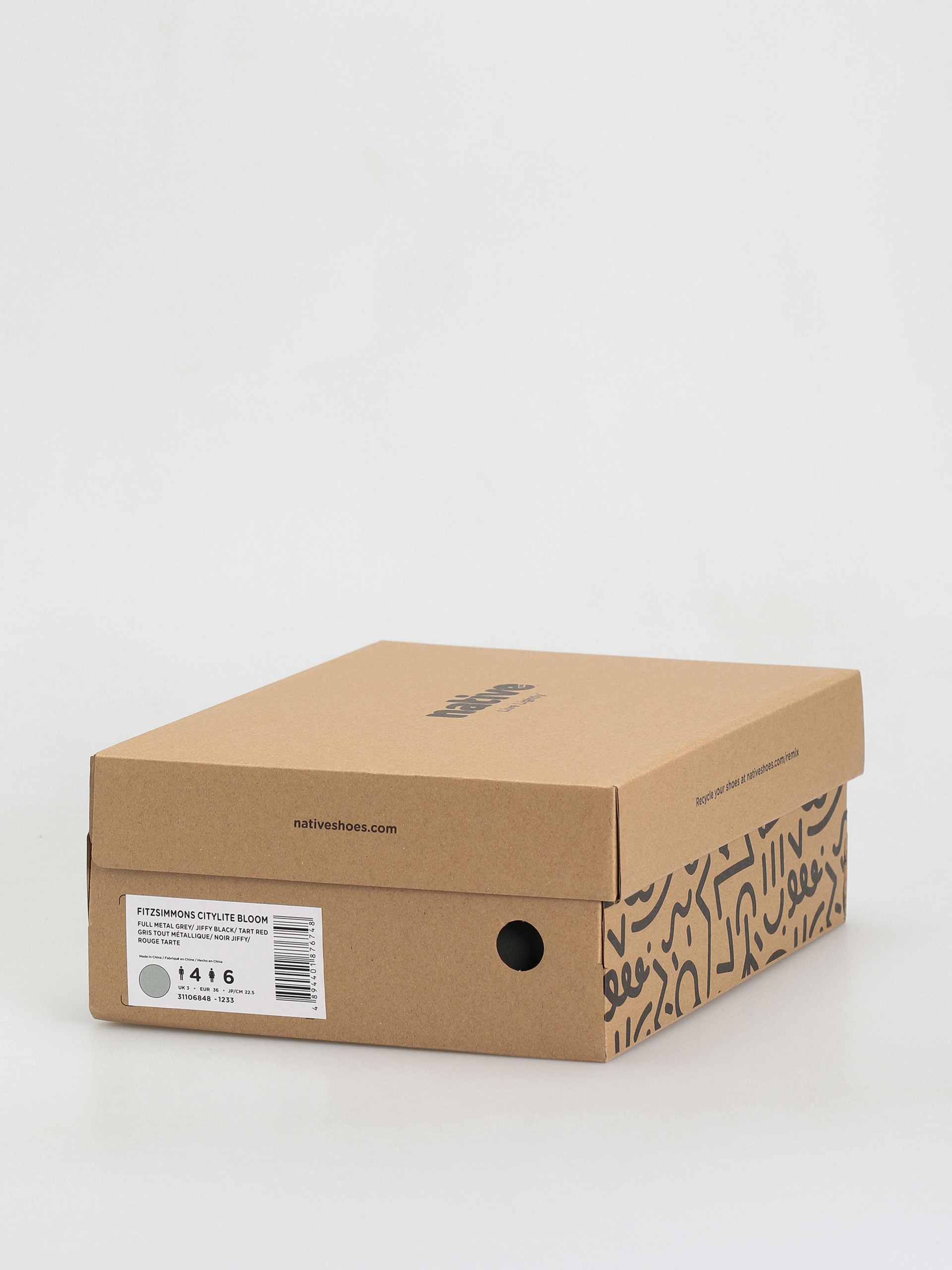 Zimné topánky Native Fitzsimmons Citylite (full metal grey/jiffy black/tart red laces)