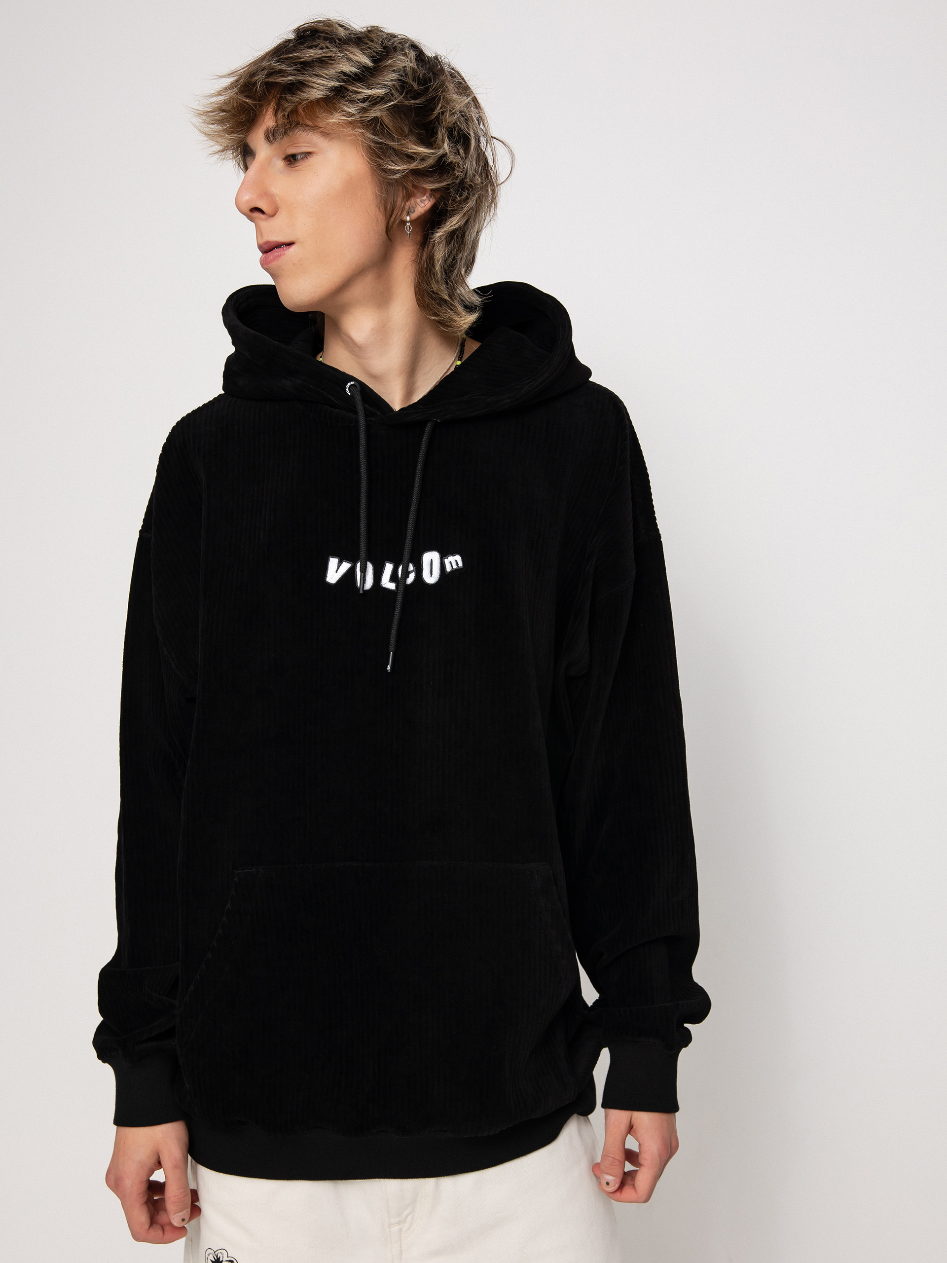 Mikina s kapucňou Volcom New Eden HD (black)