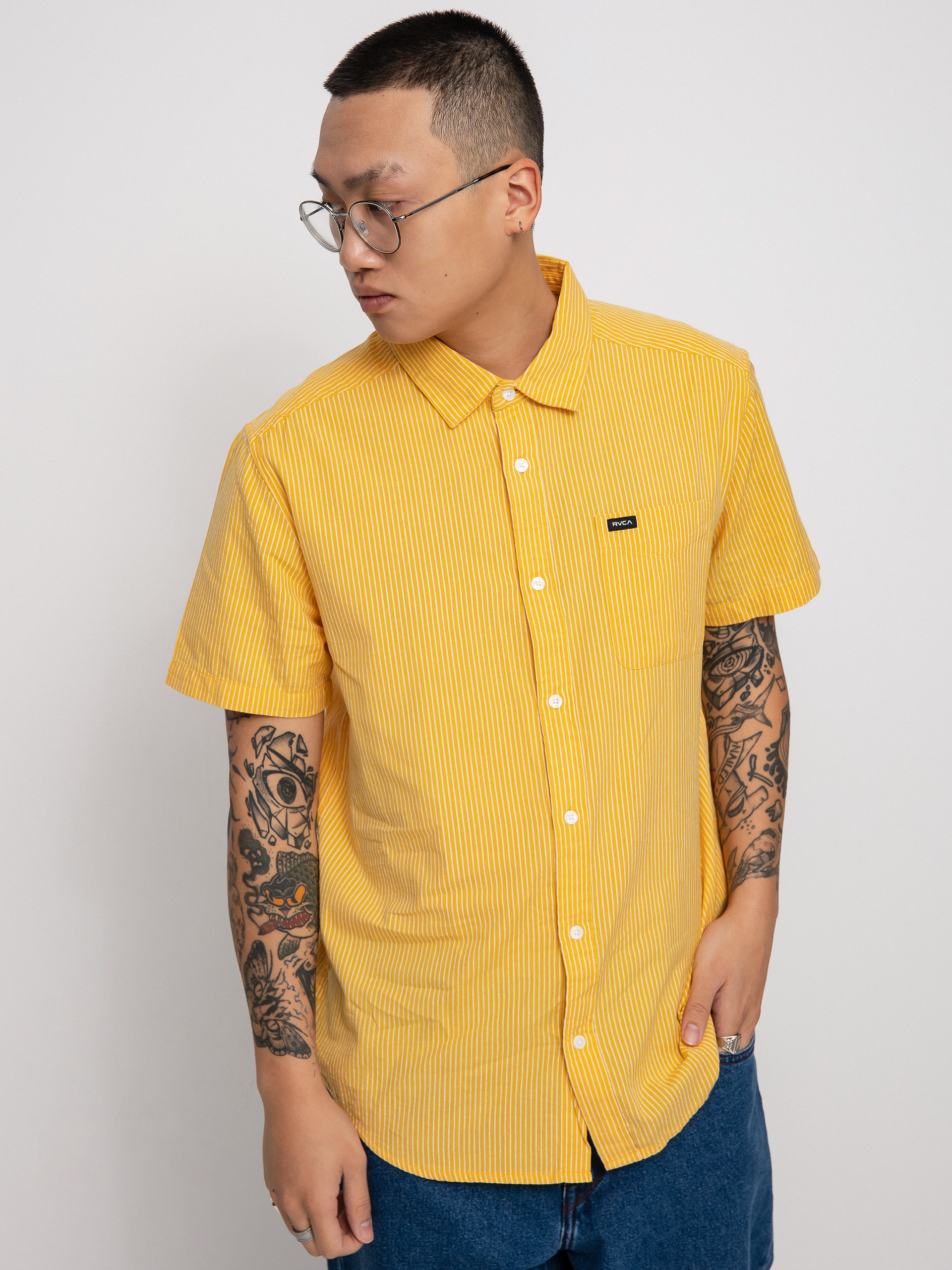 Košeľa RVCA Endless Seersucker (vintage gold)