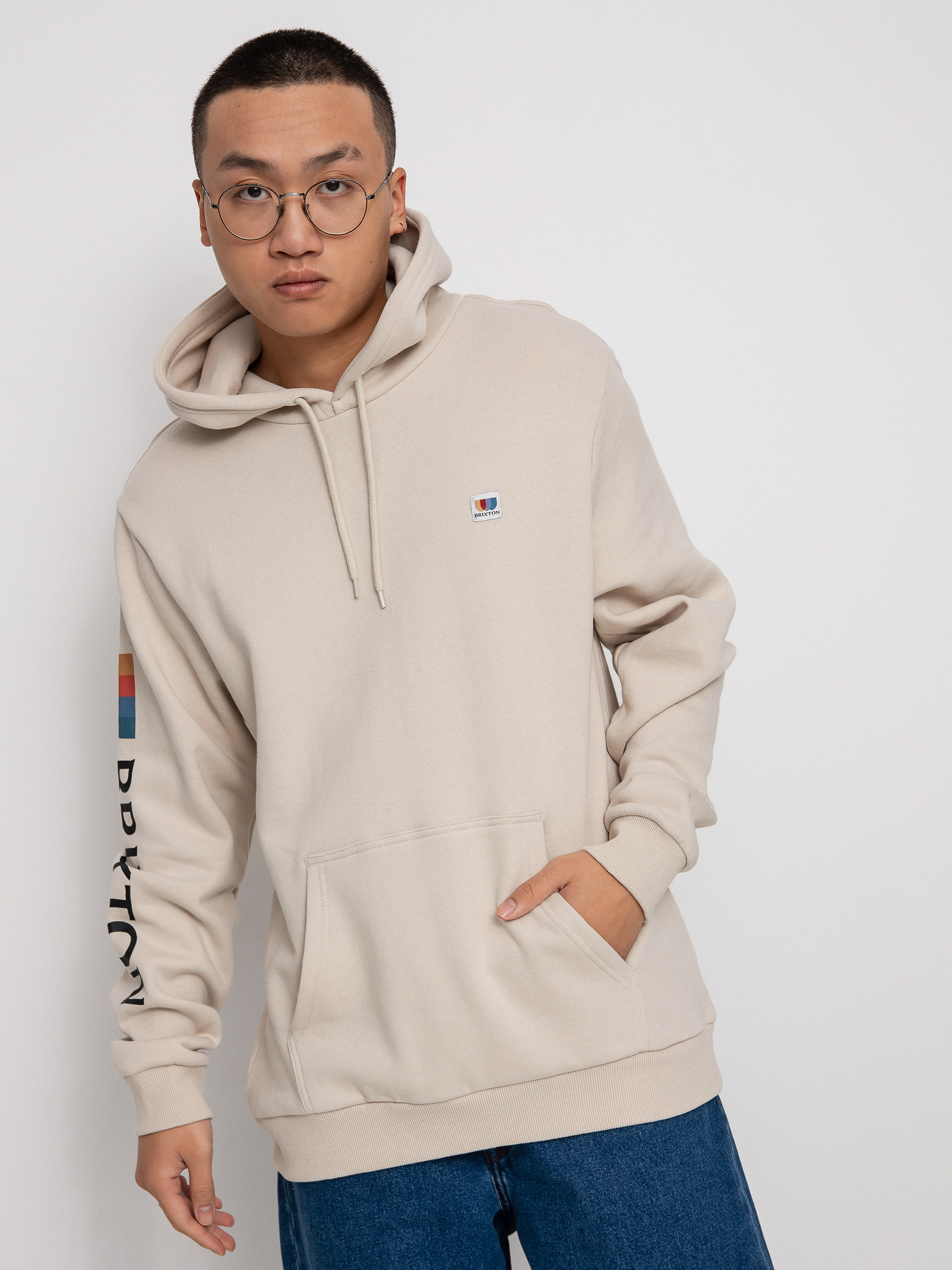 Mikina s kapucňou Brixton Alton HD (beige)