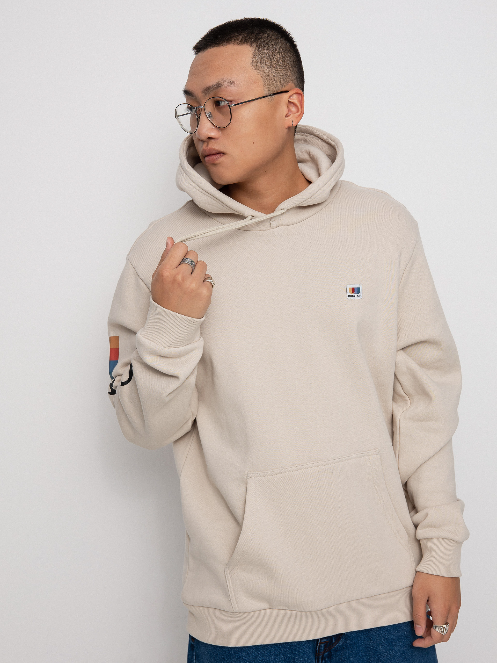 Mikina s kapucňou Brixton Alton HD (beige)