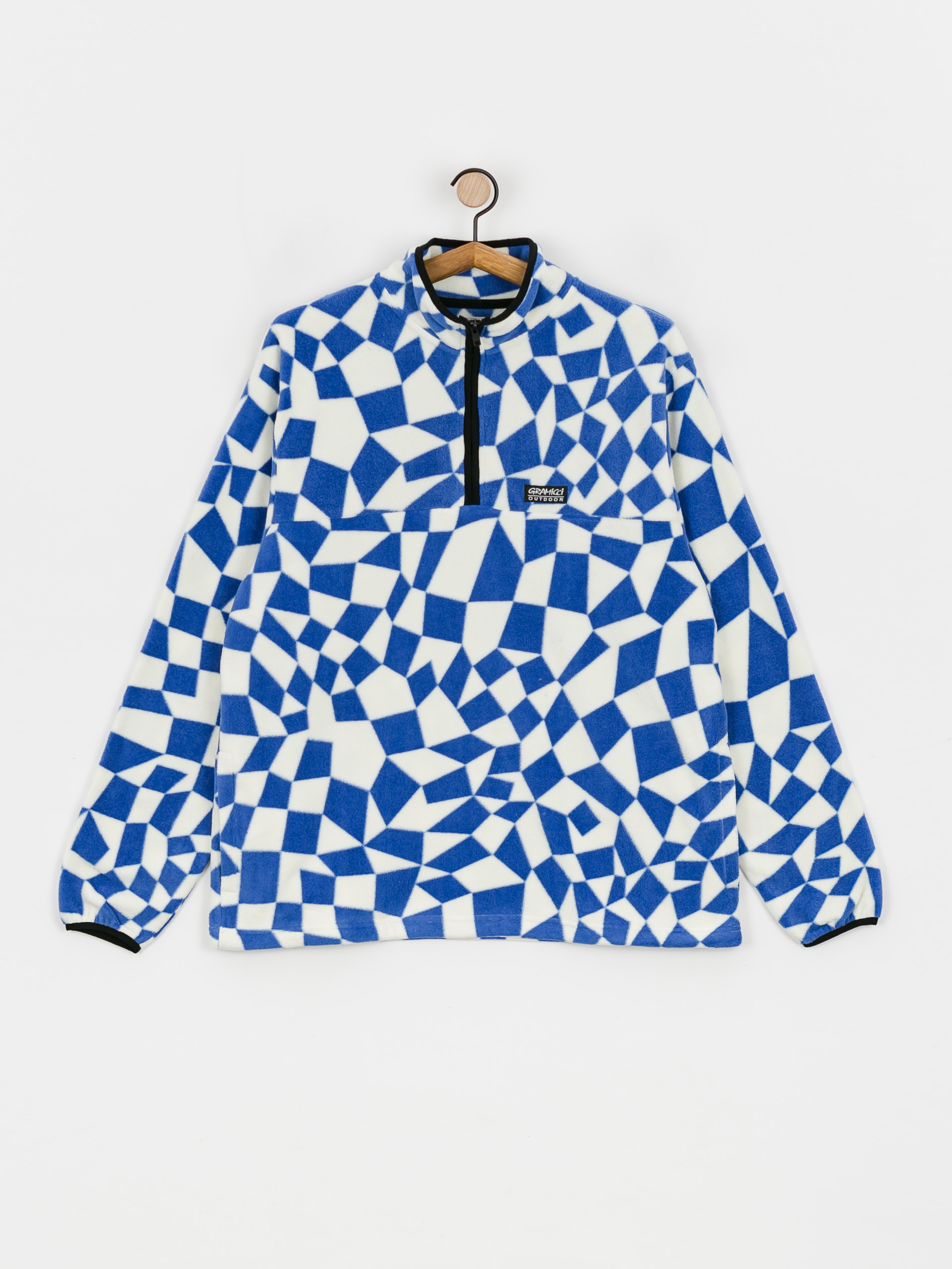 Pánsky Flisová mikina Gramicci Mock Neck (blue check)