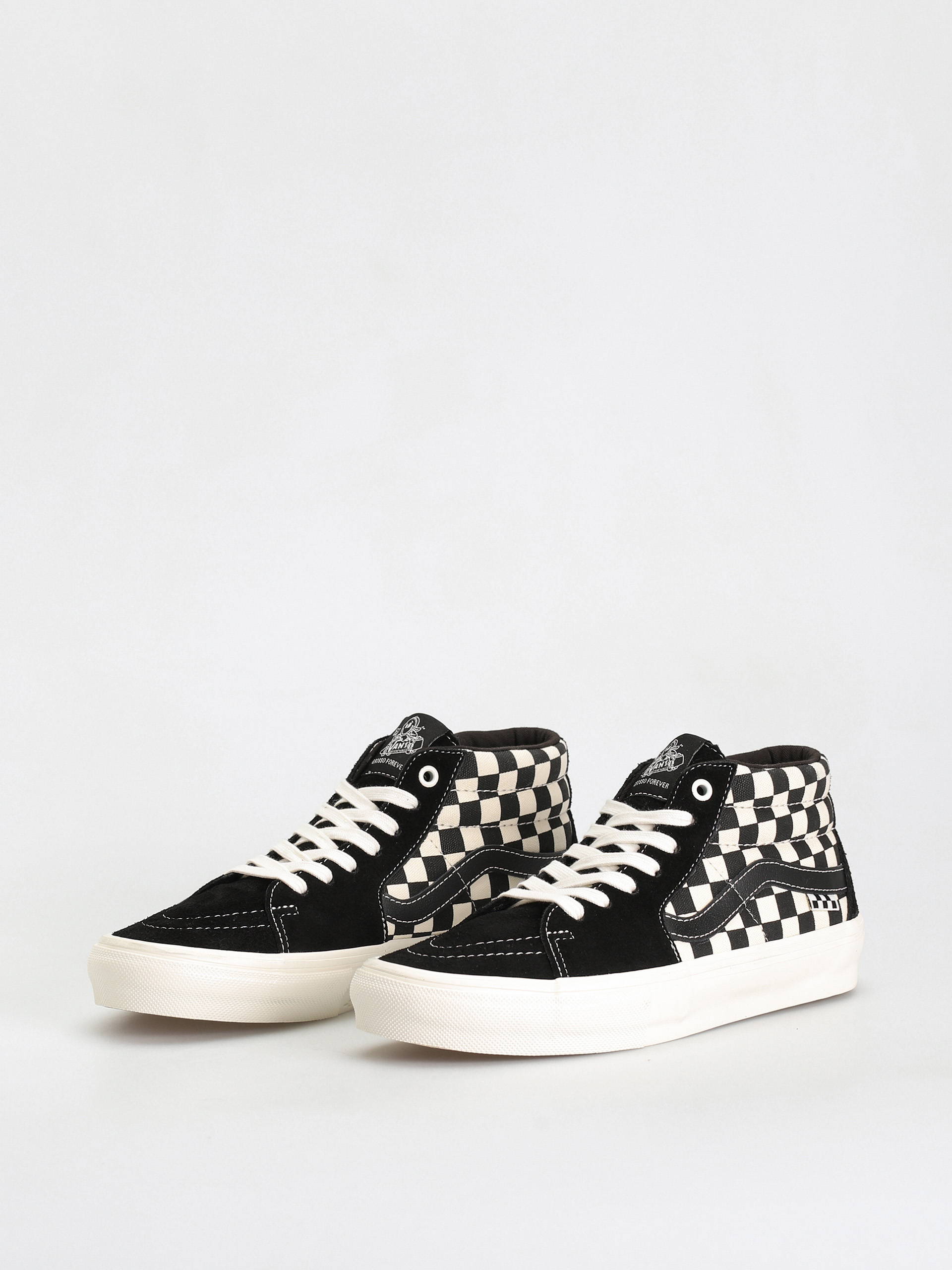 Topánky Vans Skate Grosso Mid čierna (checkerboard black/marshmallow)
