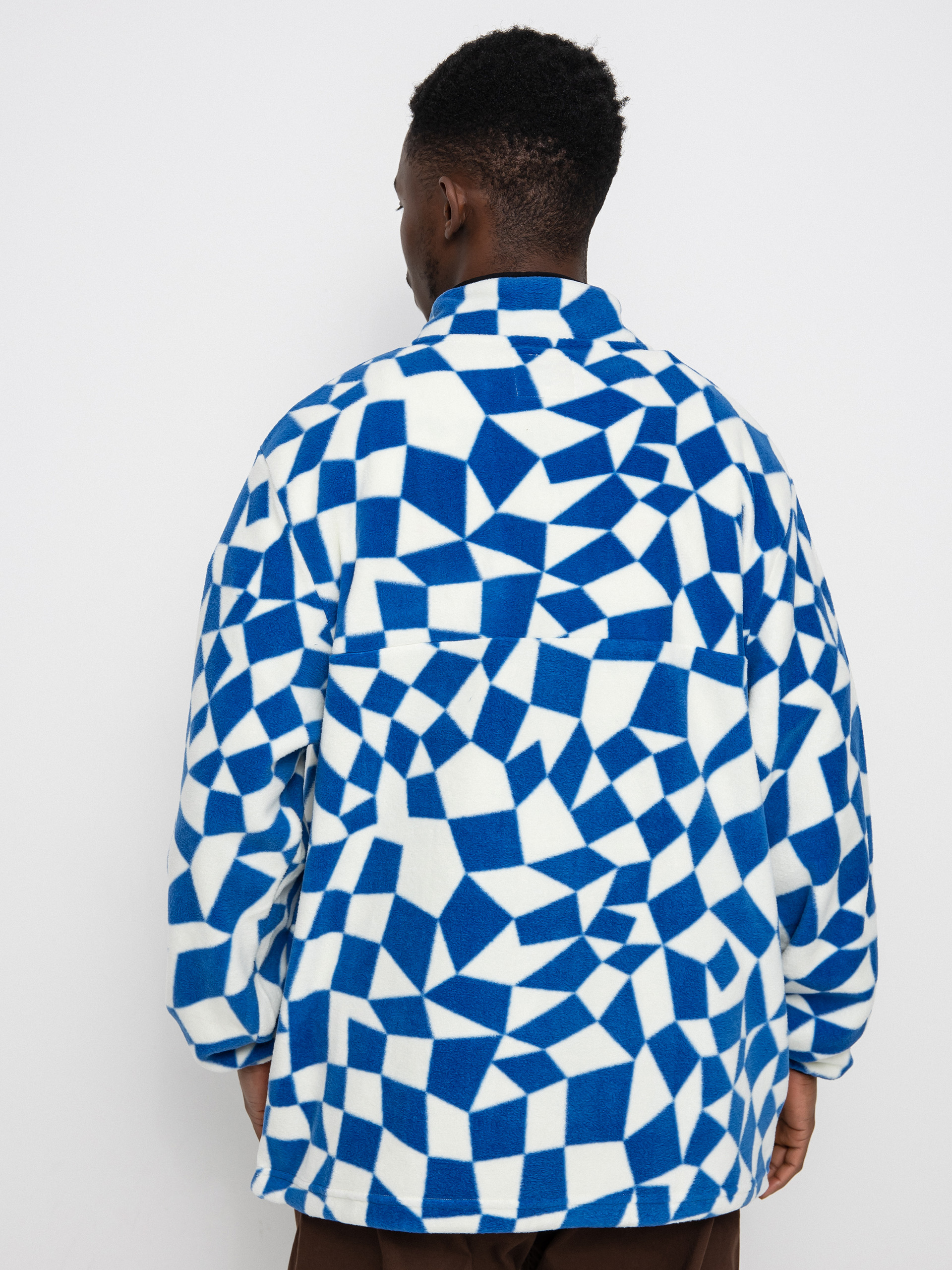 Pánsky Flisová mikina Gramicci Mock Neck (blue check)