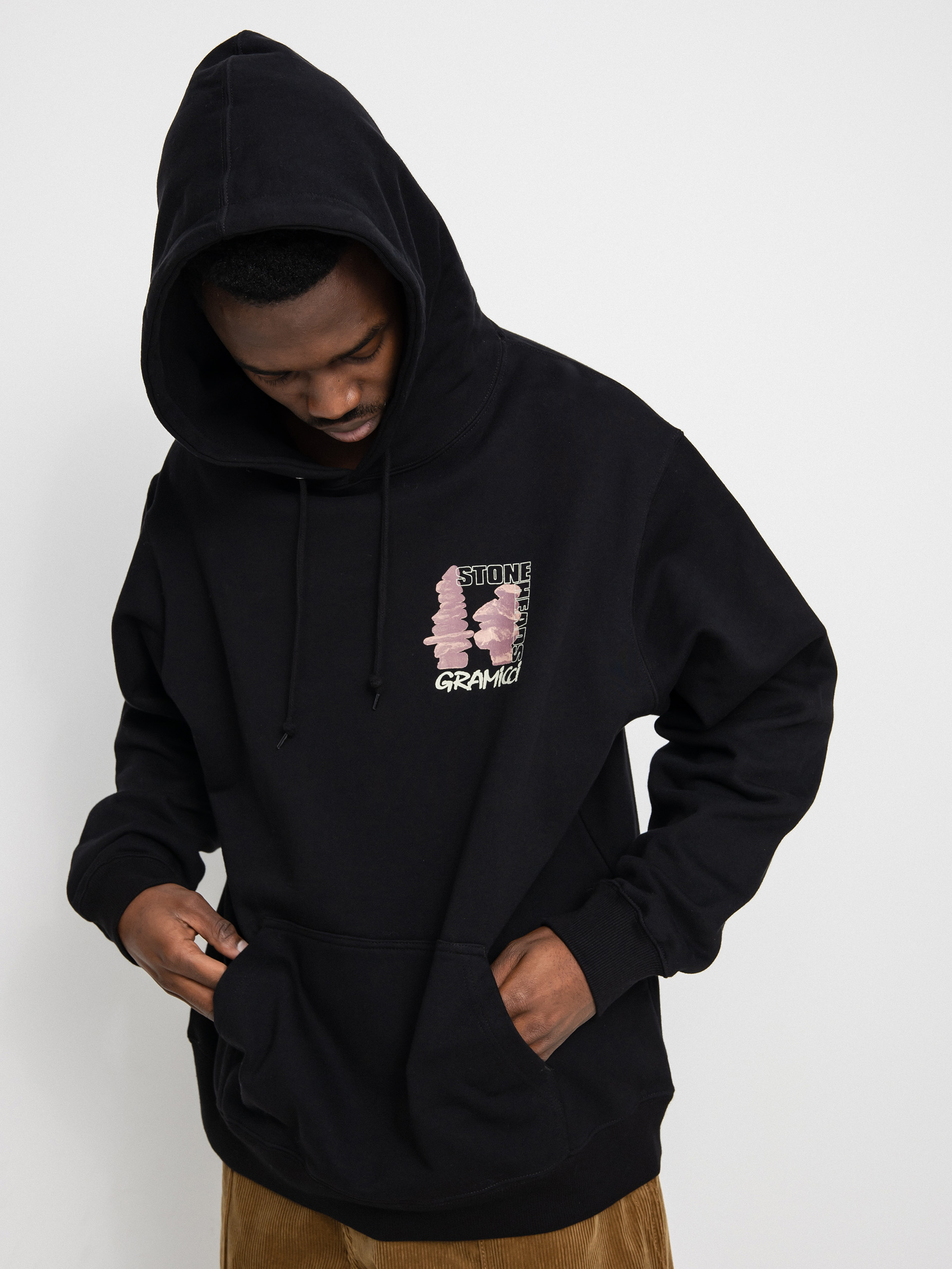 Mikina s kapucňou Gramicci Stoneheads HD (black)