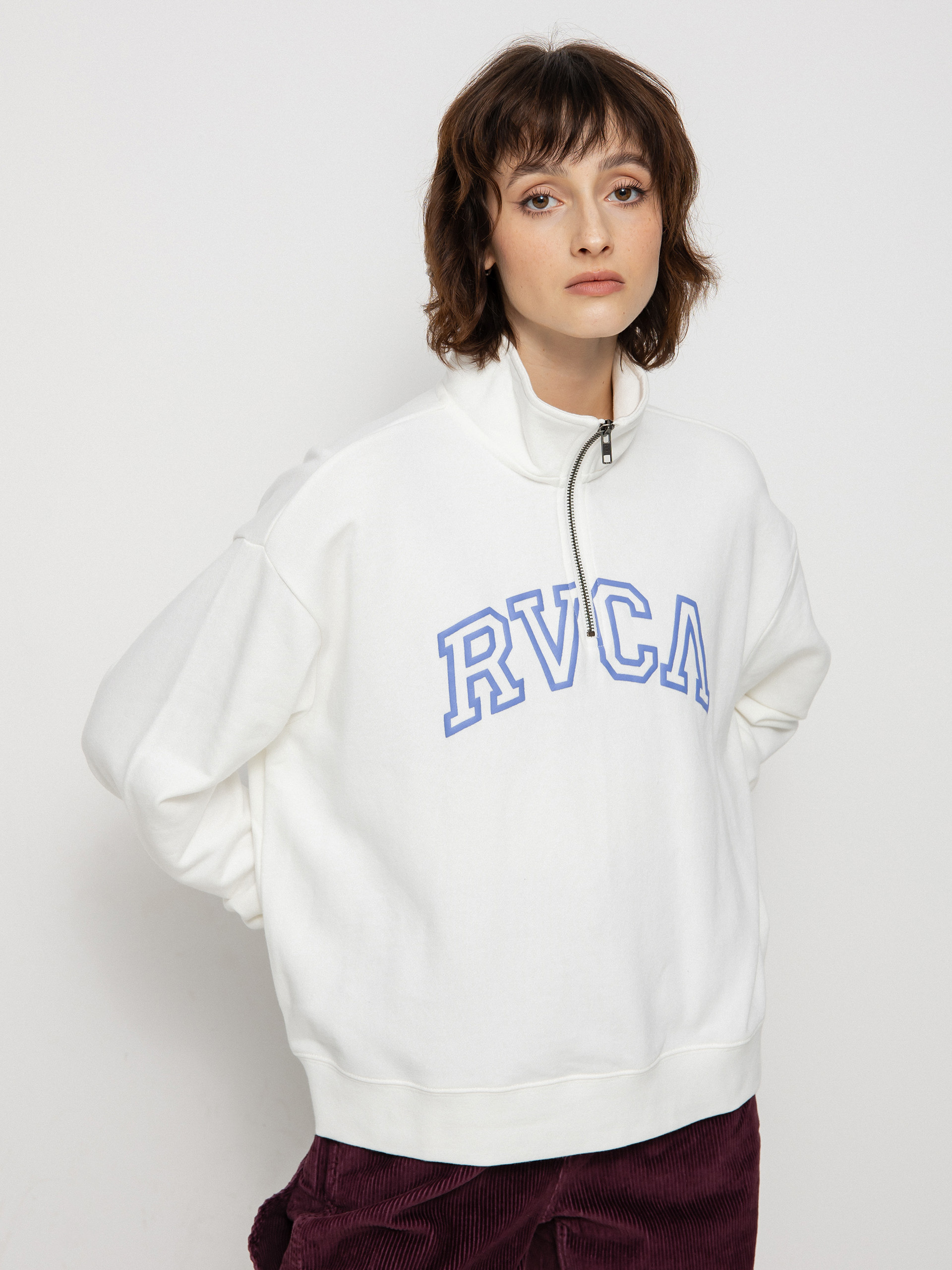 Mikina s kapucňou RVCA Arched HD Wmn (vintage white)