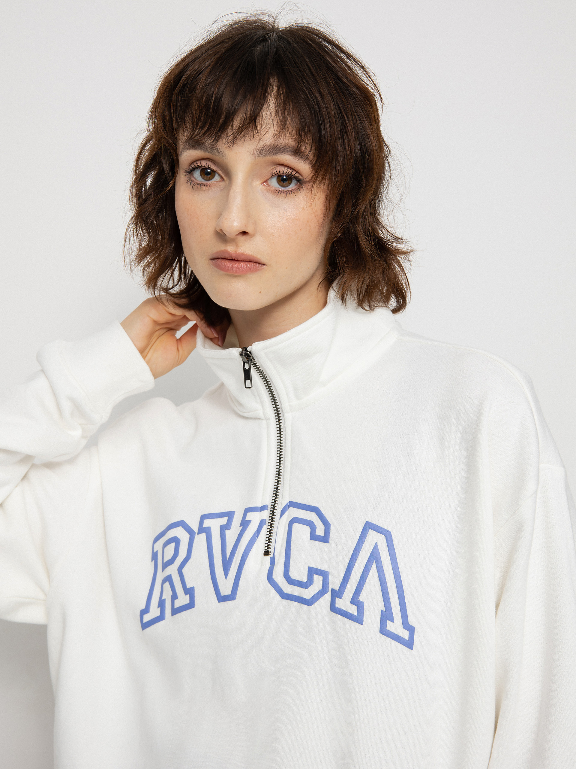 Mikina s kapucňou RVCA Arched HD Wmn (vintage white)