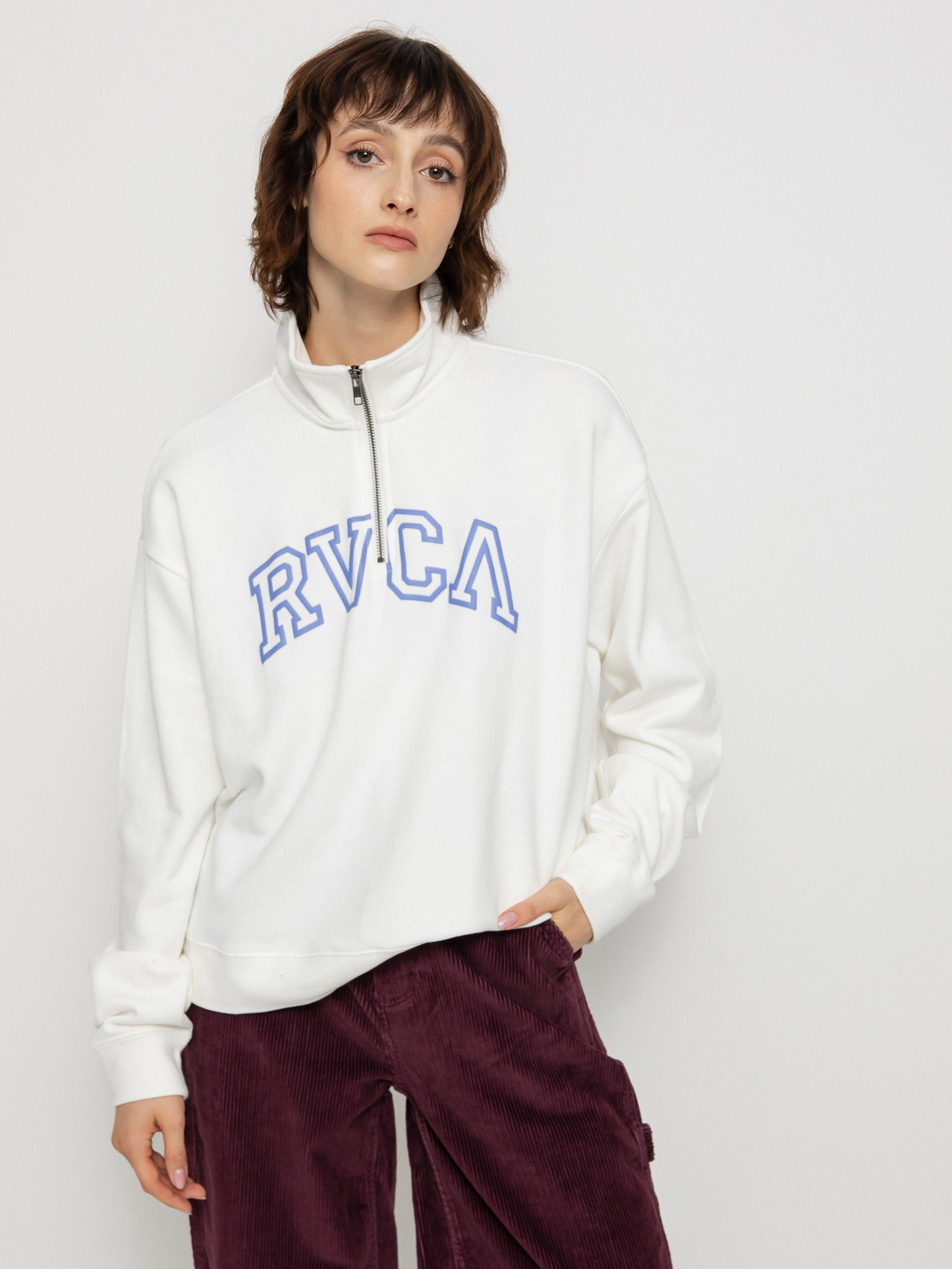 Mikina s kapucňou RVCA Arched HD Wmn (vintage white)