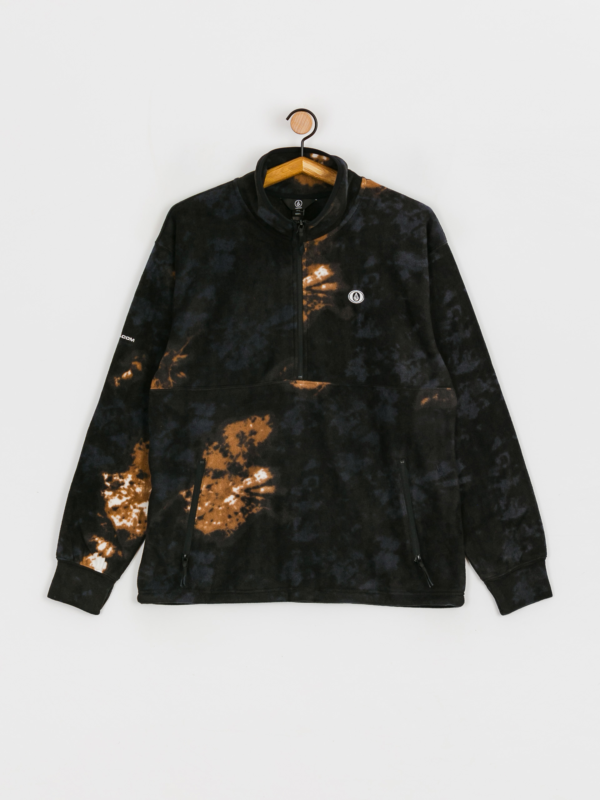 Mikina s kapucňou Volcom V Science 1/2 Zip (bleach black)