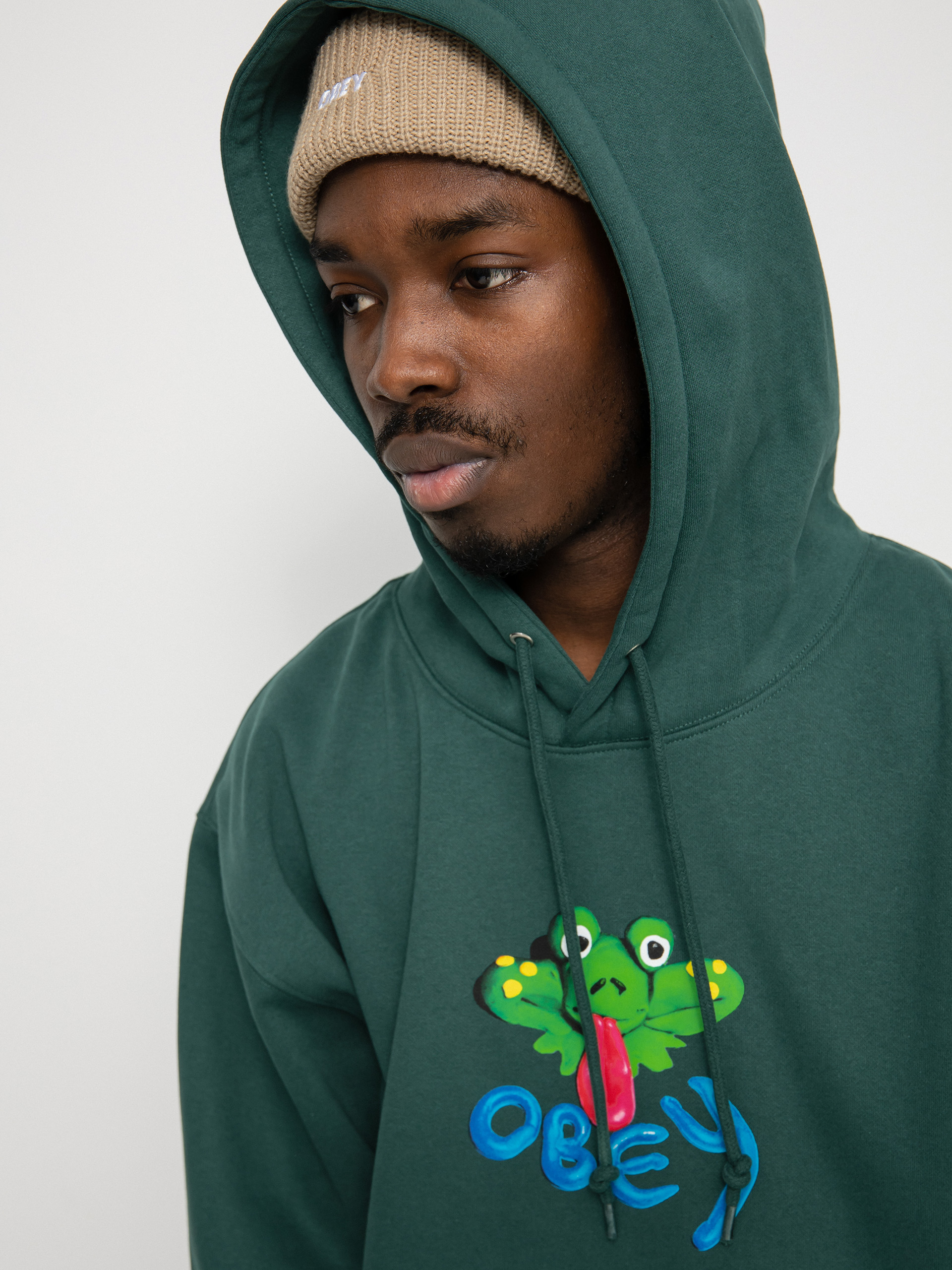 Mikina OBEY Obey Clay Frog (dark cedar)