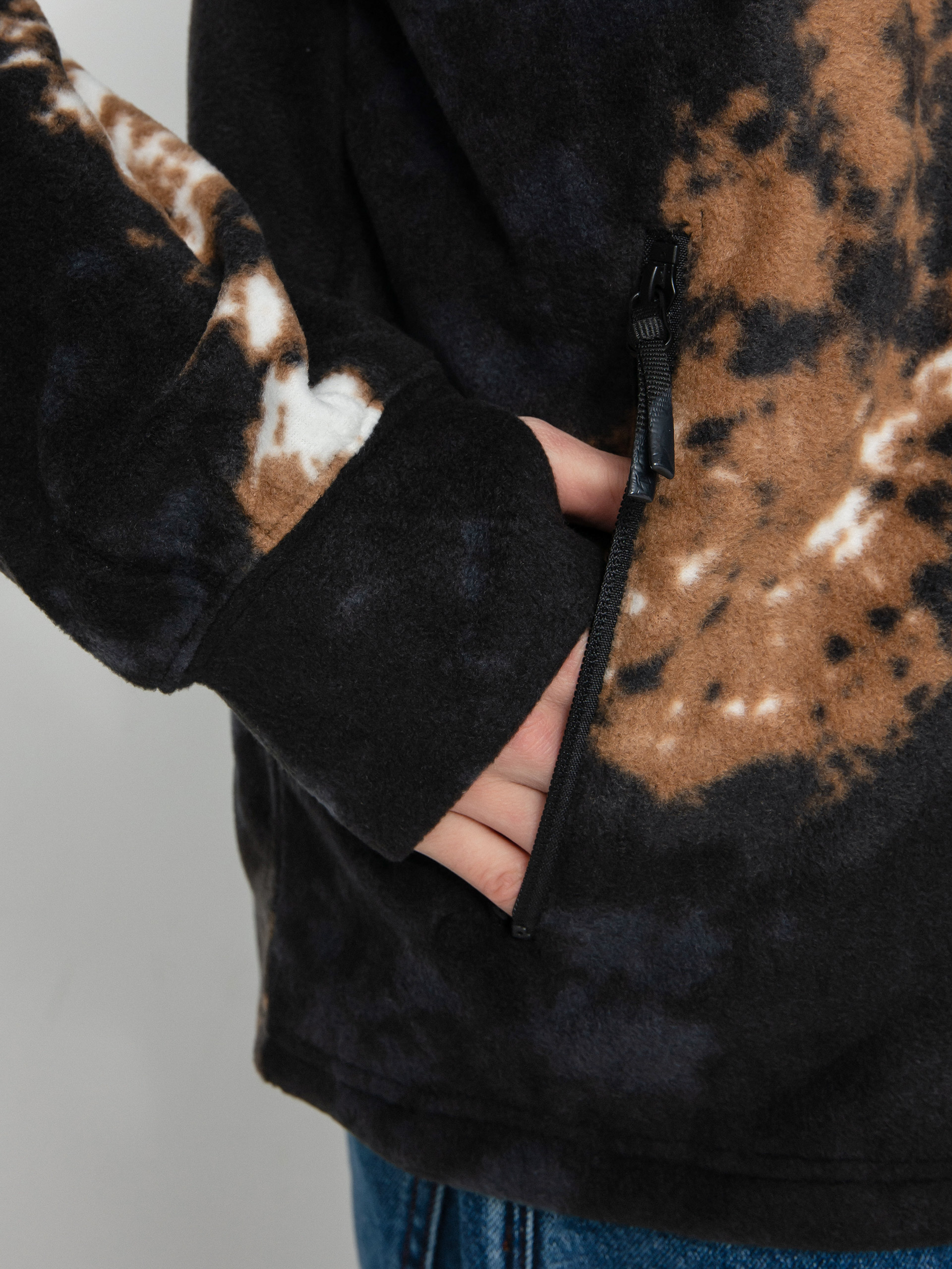 Mikina s kapucňou Volcom V Science 1/2 Zip (bleach black)