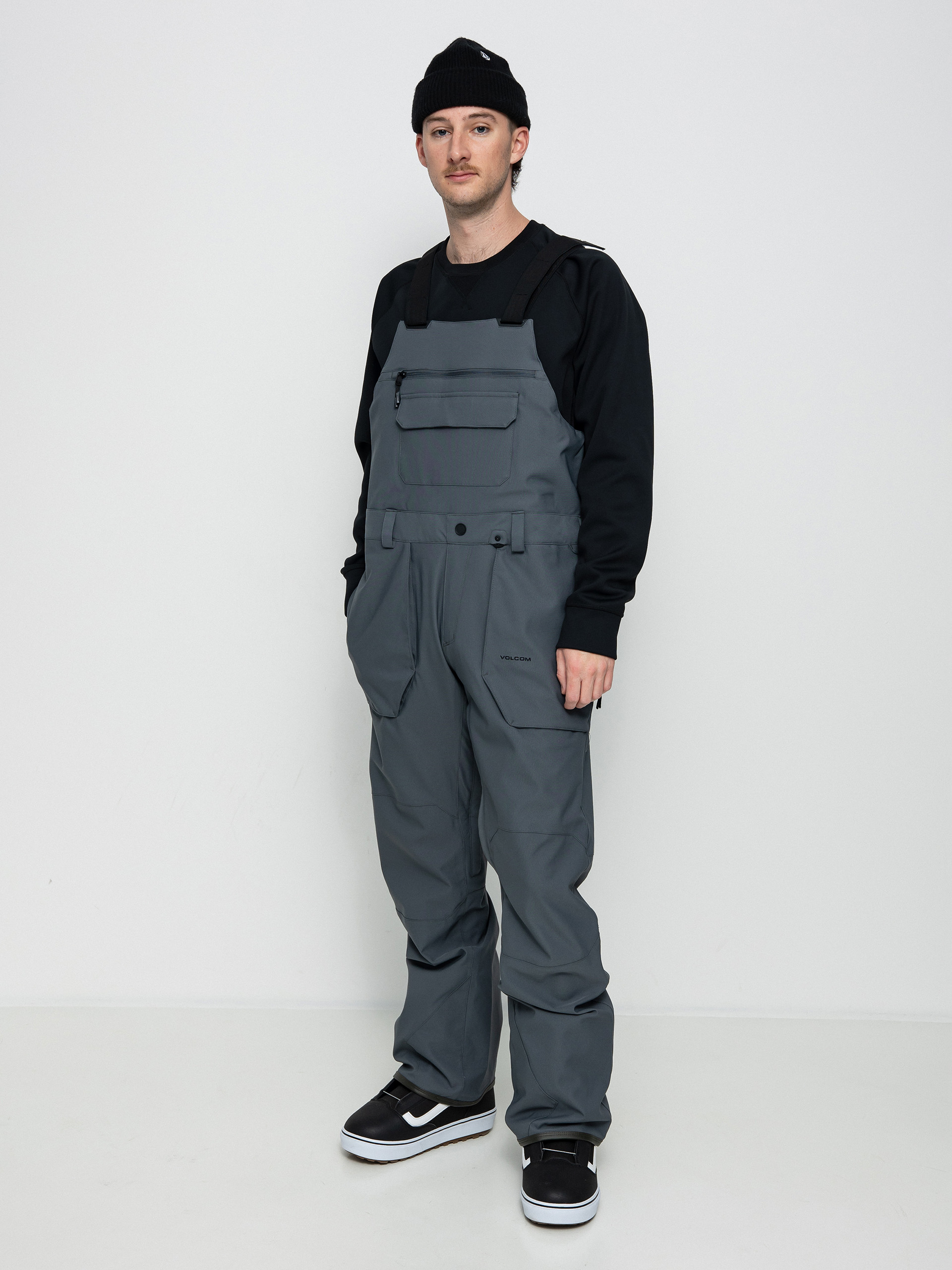 Pánske Snowboardové nohavice Volcom Roan Bib Overall (dark grey)