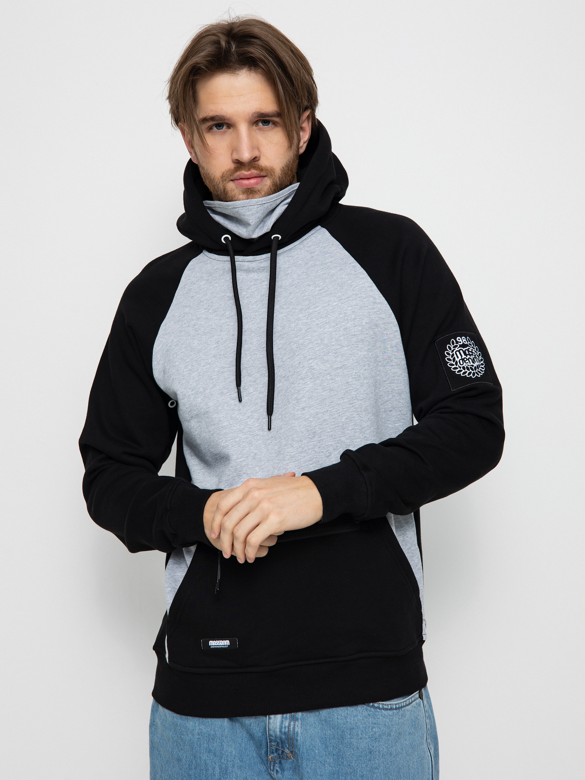 Mikina s kapucňou MassDnm Berg HD (black/heather gray)