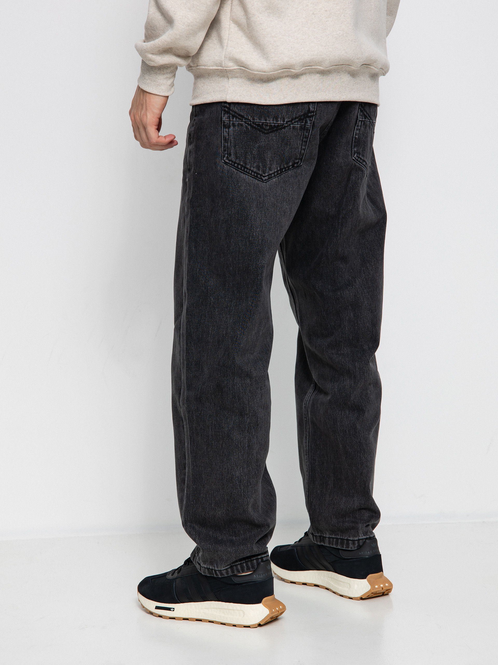 Nohavice MassDnm Slang Jeans Baggy Fit (black washed)