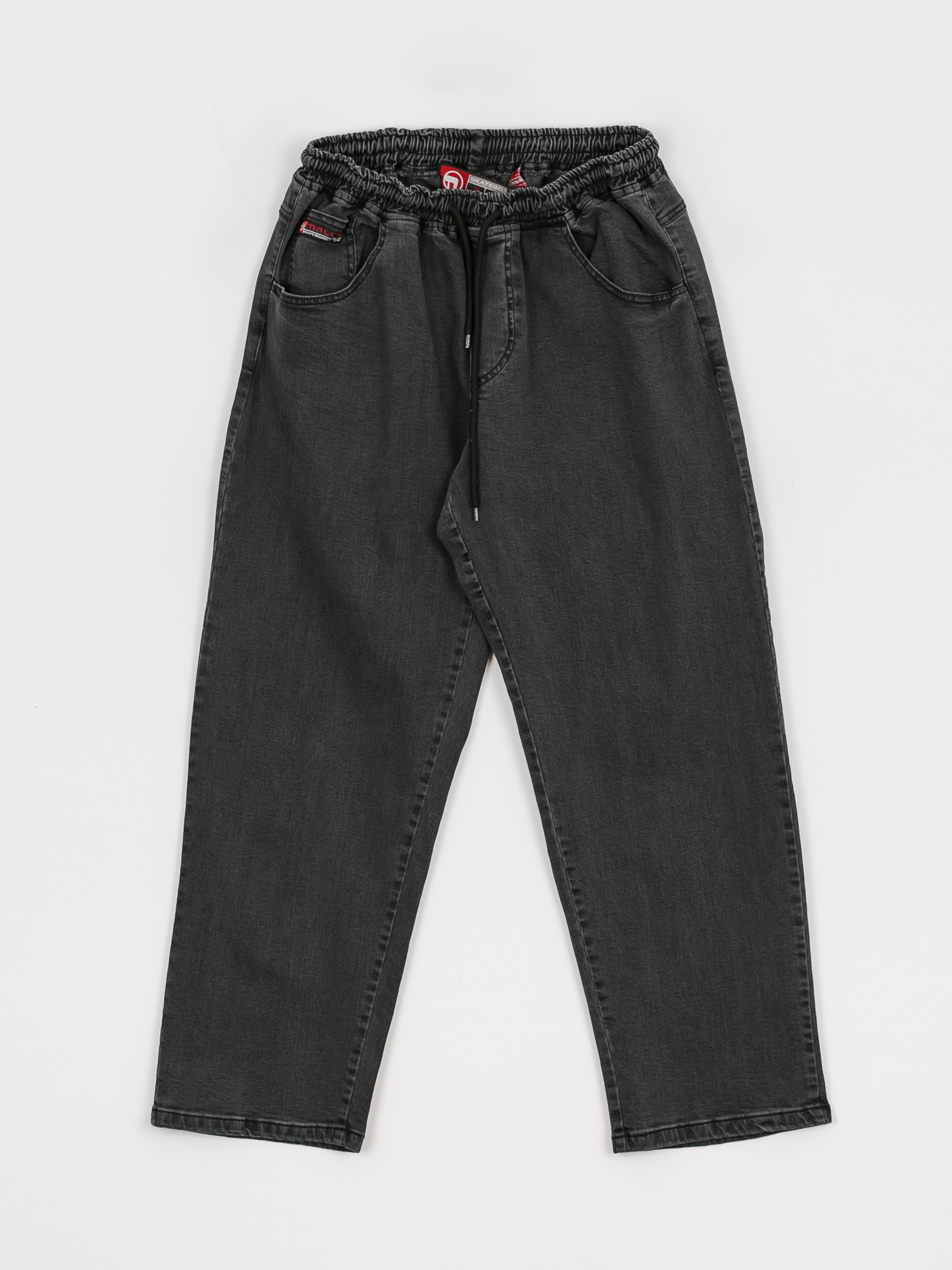 Nohavice Malita Jeans Log Sl (elastic black)