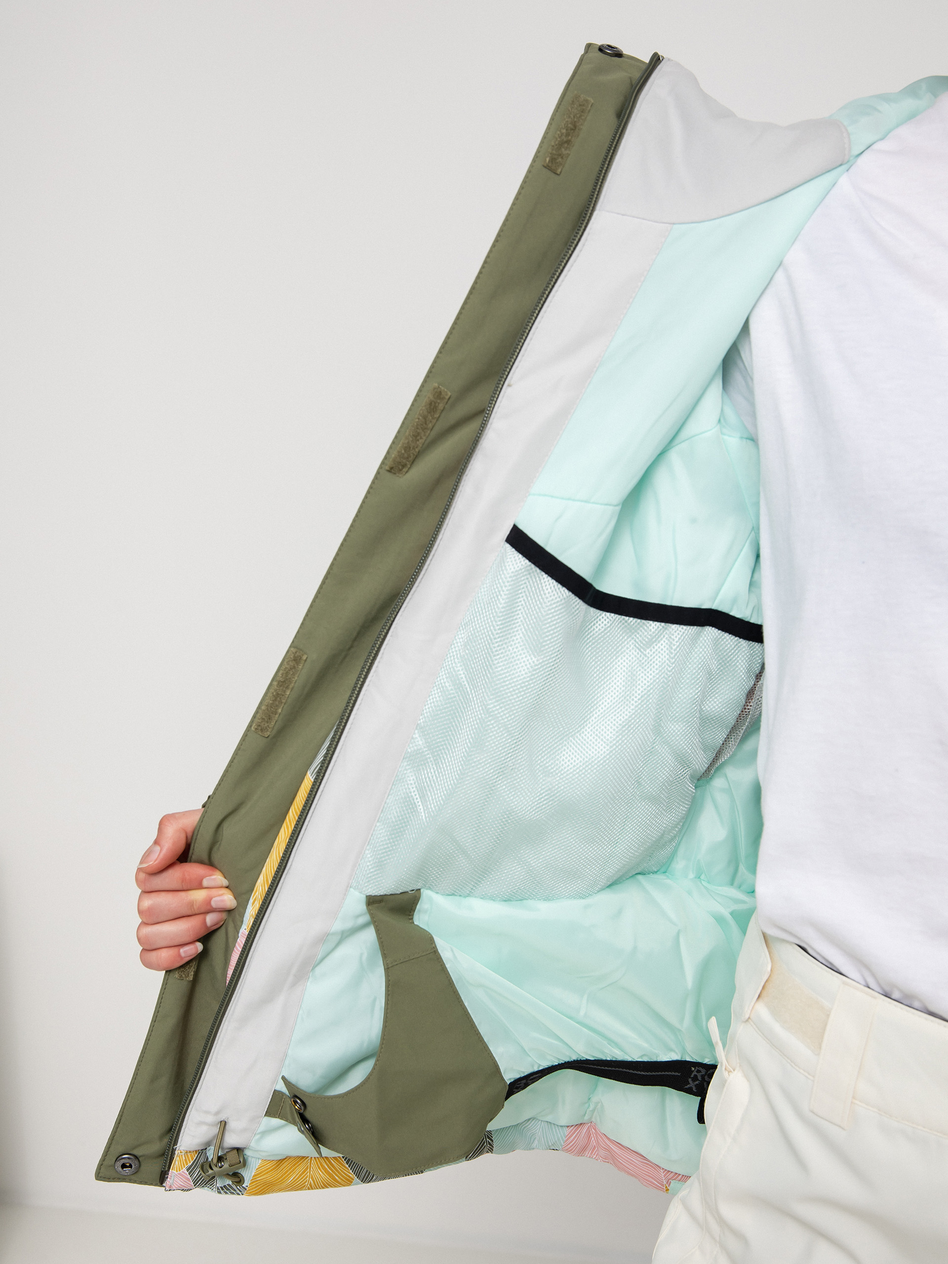 Dámska Snowboardová bunda Roxy Galaxy Print Block (deep lichen green la palmeraie)