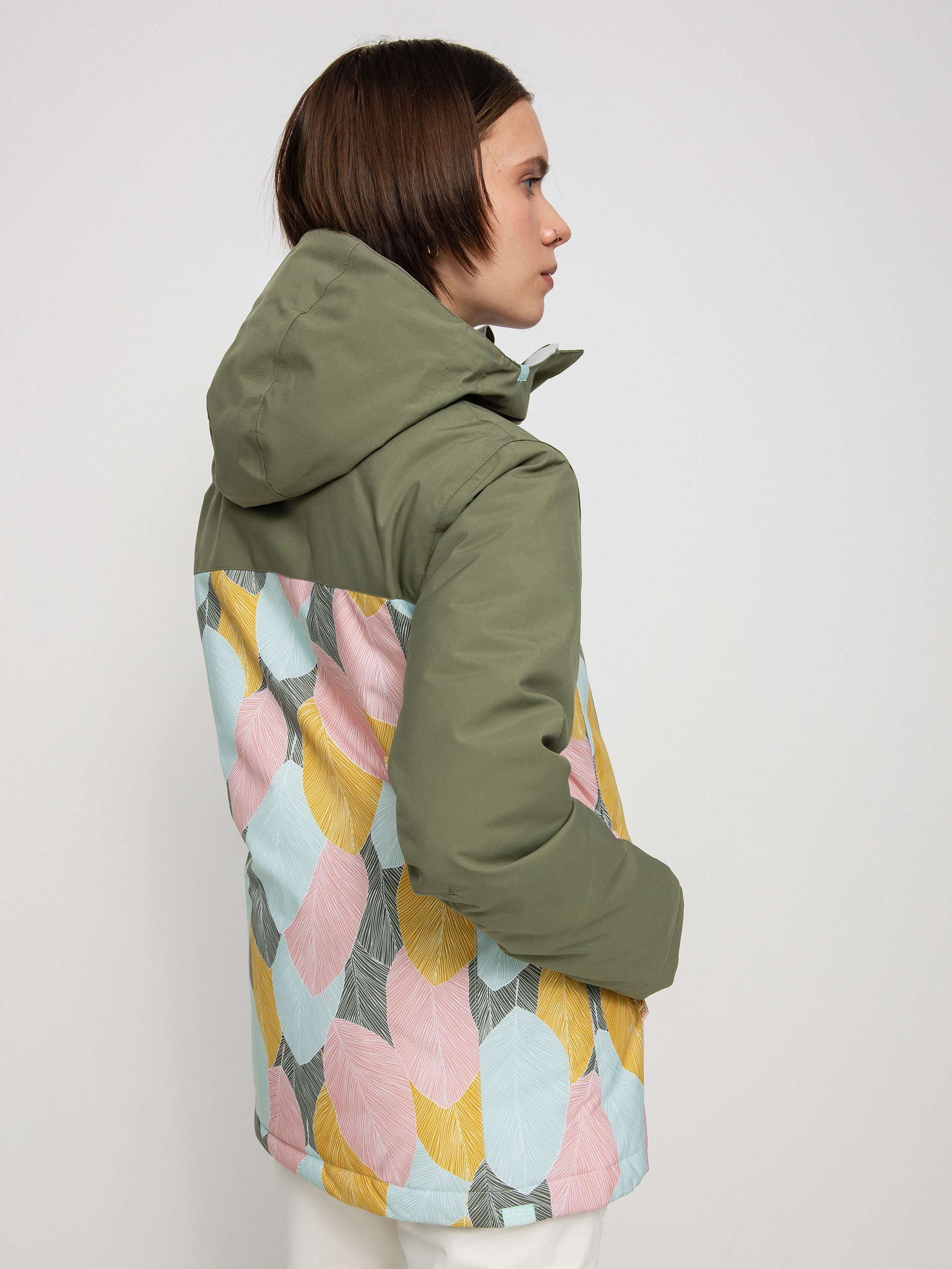 Dámska Snowboardová bunda Roxy Galaxy Print Block (deep lichen green la palmeraie)
