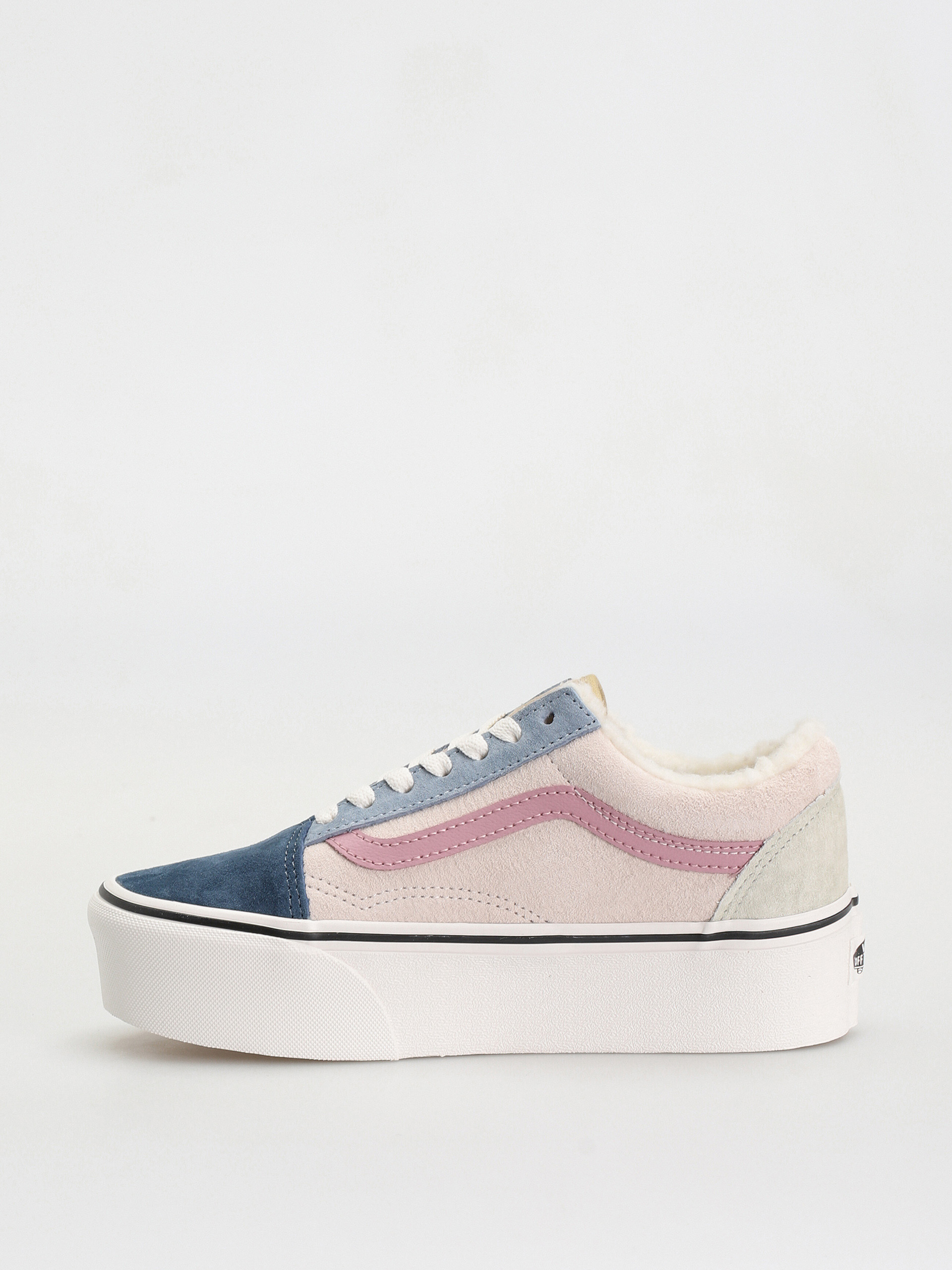 Topánky Vans Old Skool Stackform (pig suede/sherpa multi color)