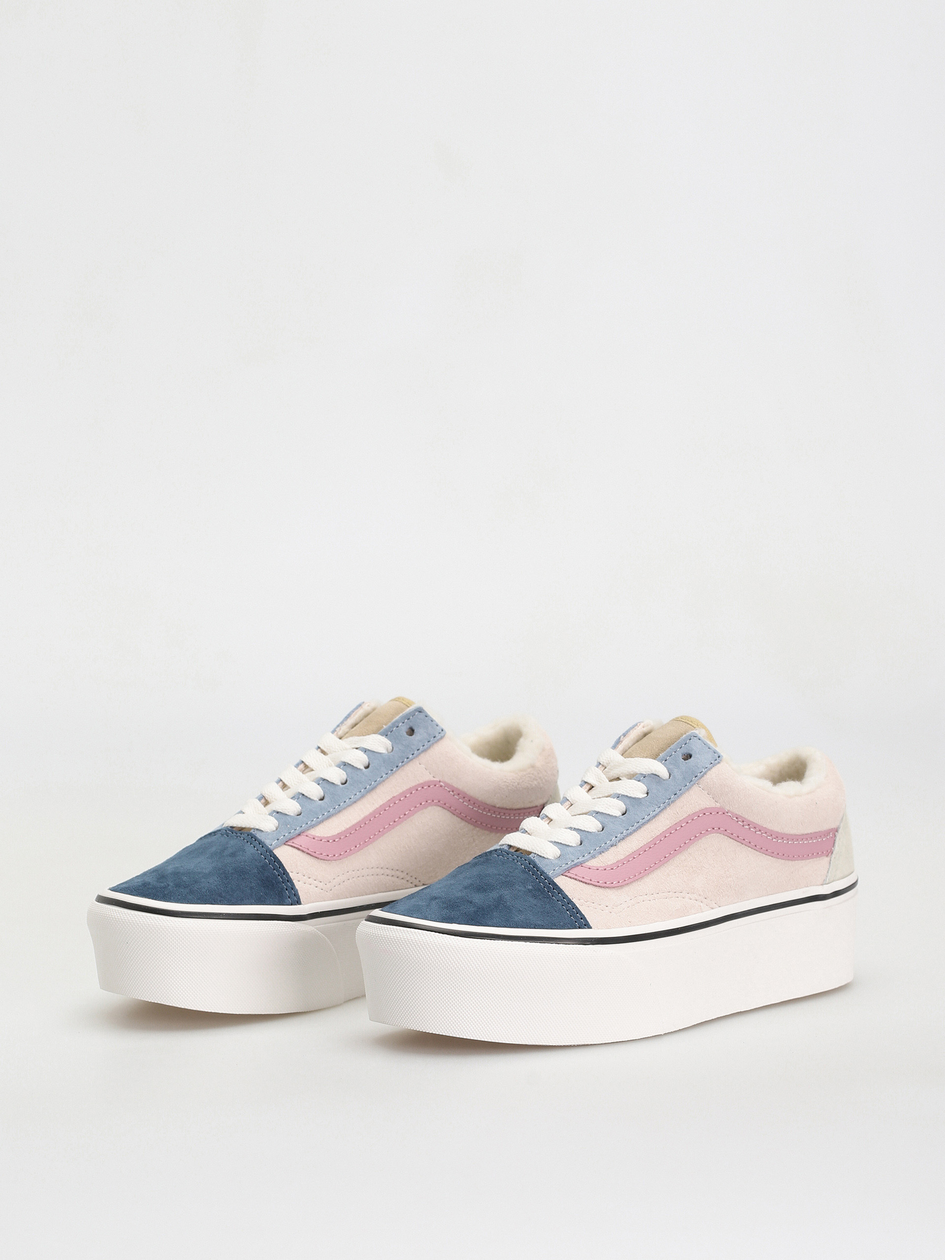 Topánky Vans Old Skool Stackform (pig suede/sherpa multi color)