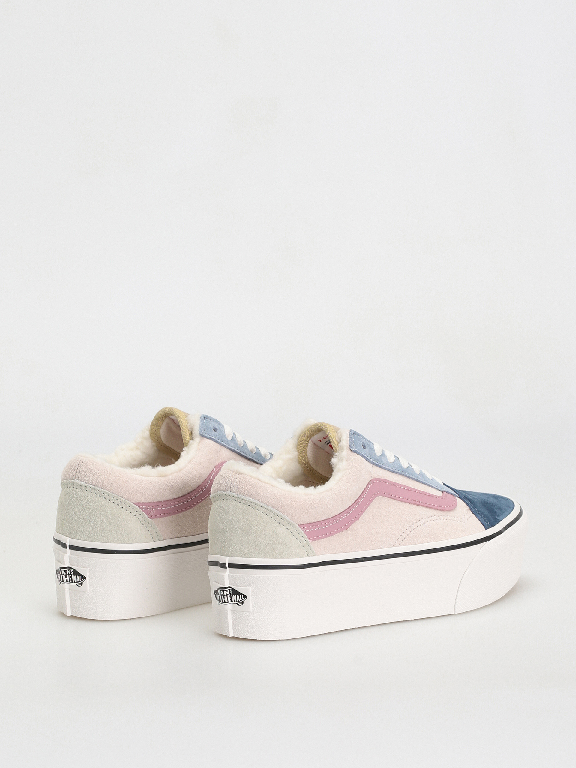 Topánky Vans Old Skool Stackform (pig suede/sherpa multi color)