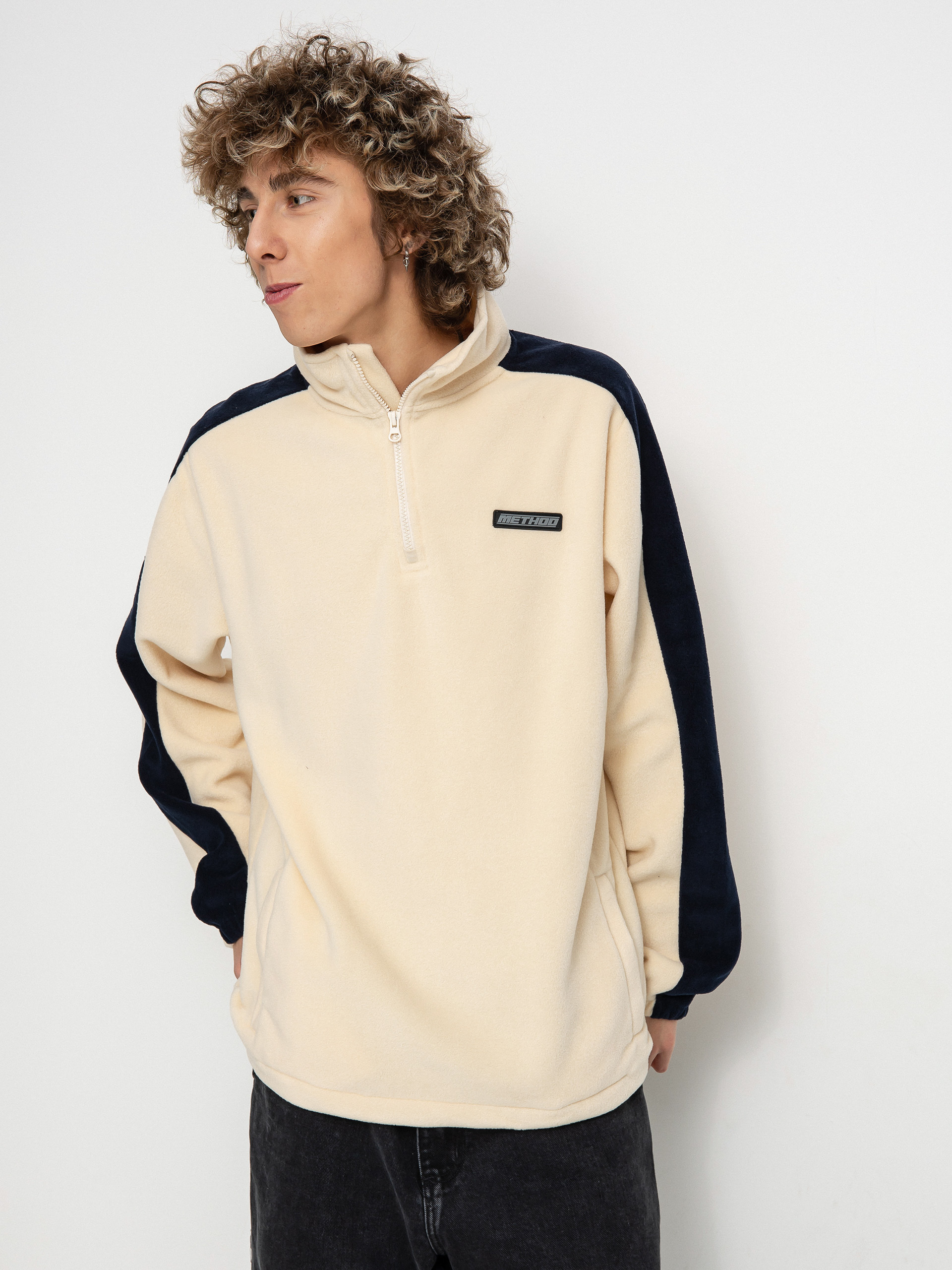 Pánsky Flisová mikina Method Fast Times 1/4 Zip (oat/navy)