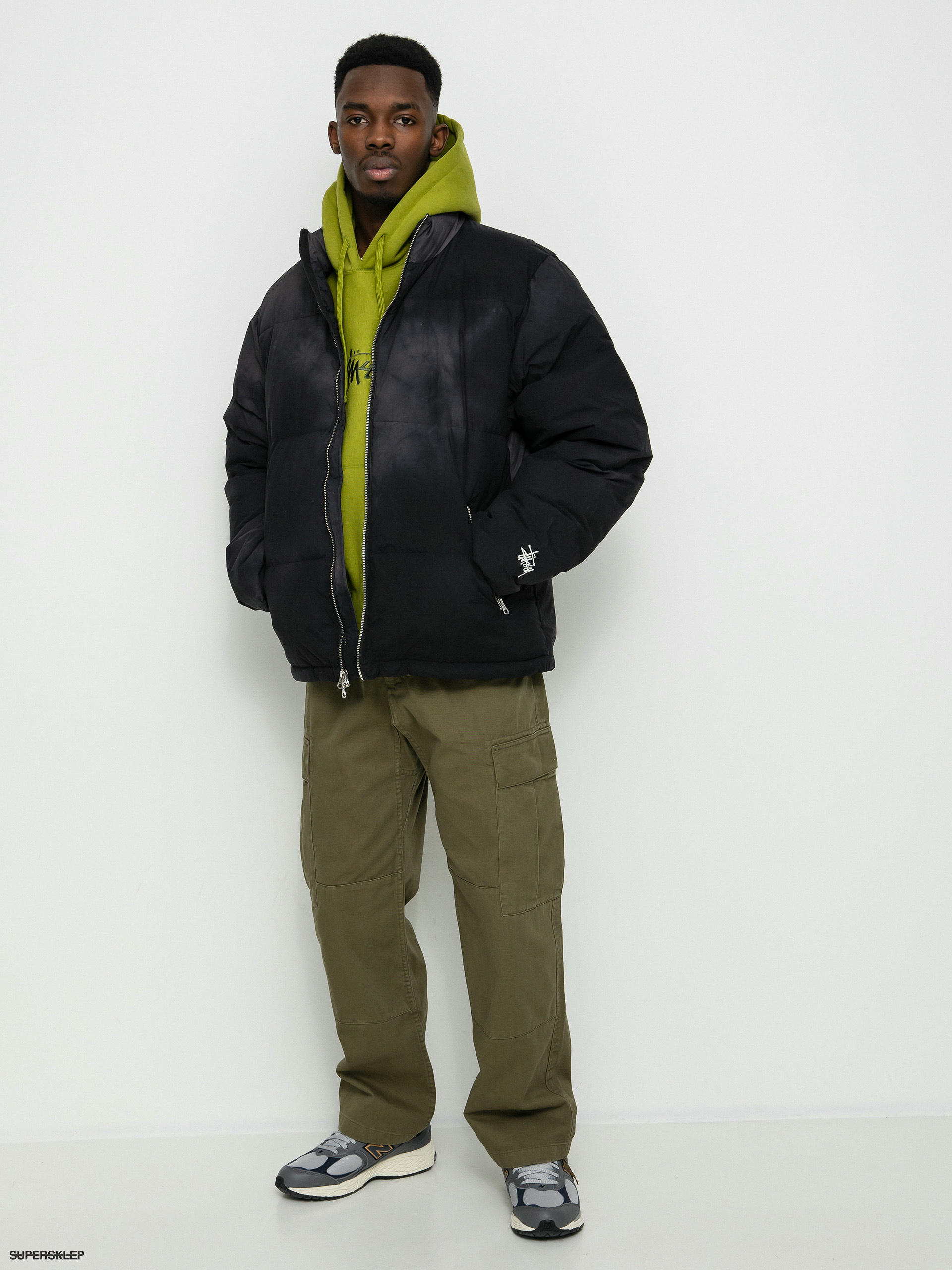 Bunda Stussy Recycled Nylon Down Puffer (vintage black)