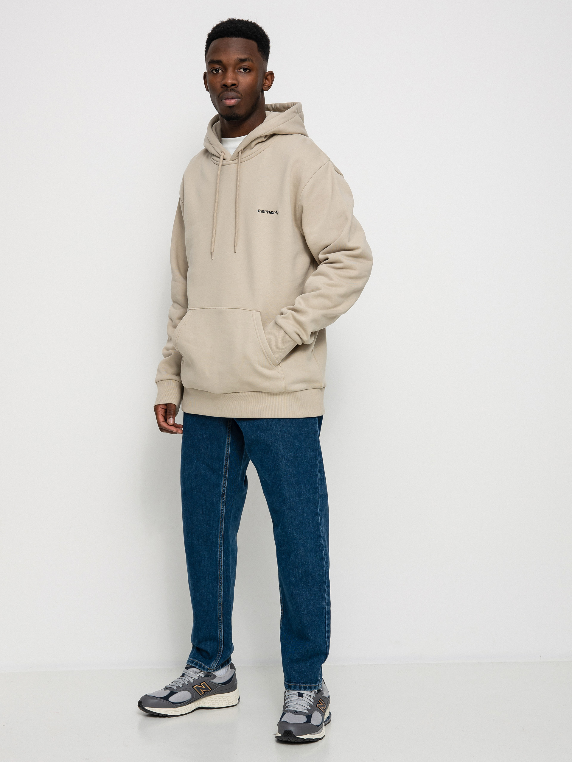 Mikina s kapucňou Carhartt WIP Script Embroidery HD (wall/black)