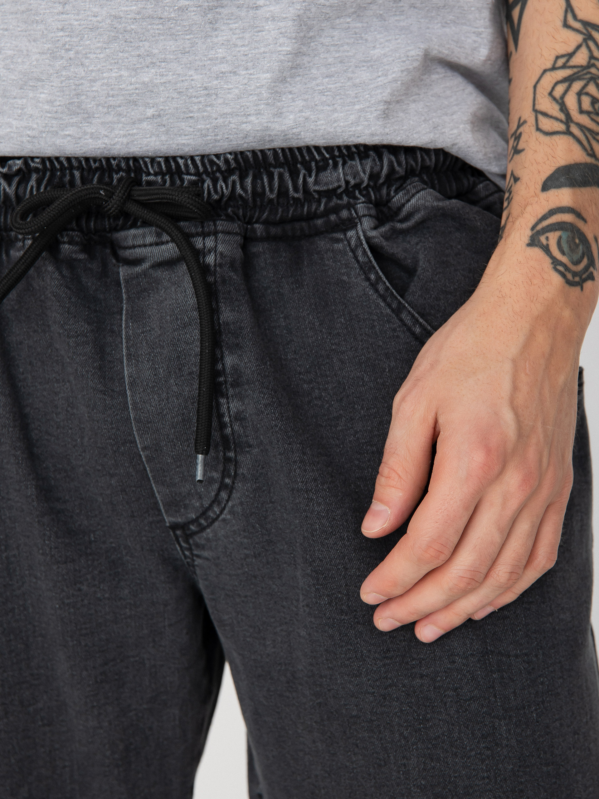 Nohavice Malita Jeans Log Sl (elastic black)