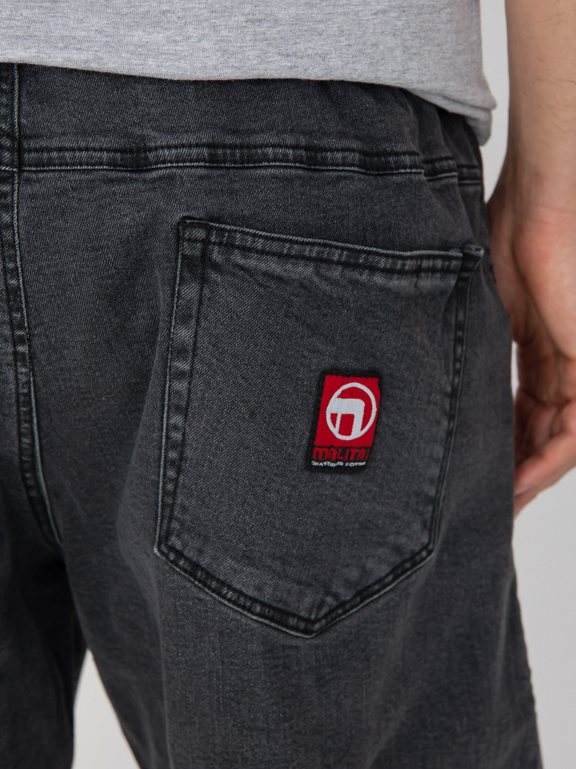 Nohavice Malita Jeans Log Sl (elastic black)