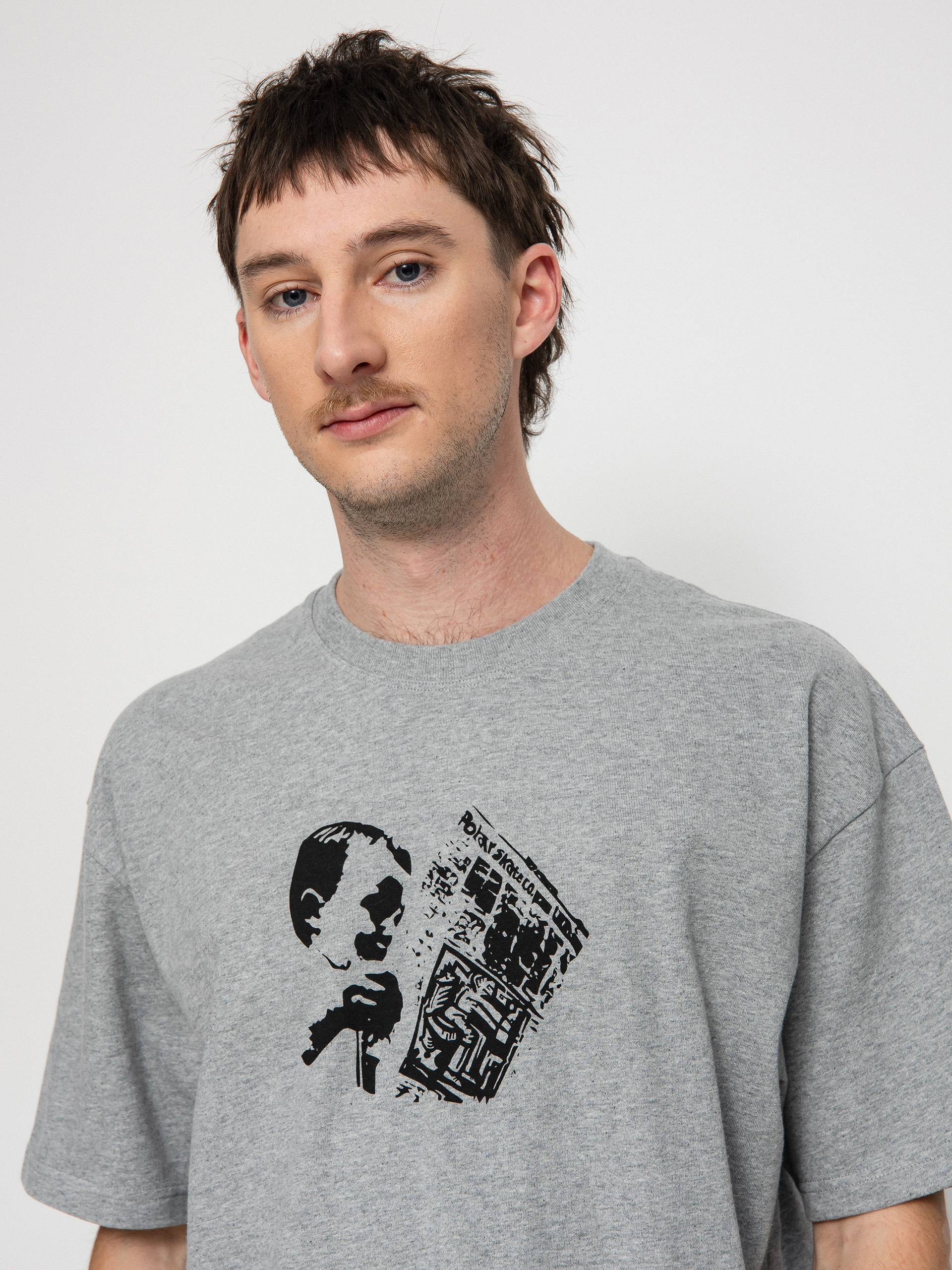Tričko Polar Skate Newspaper (heather grey)