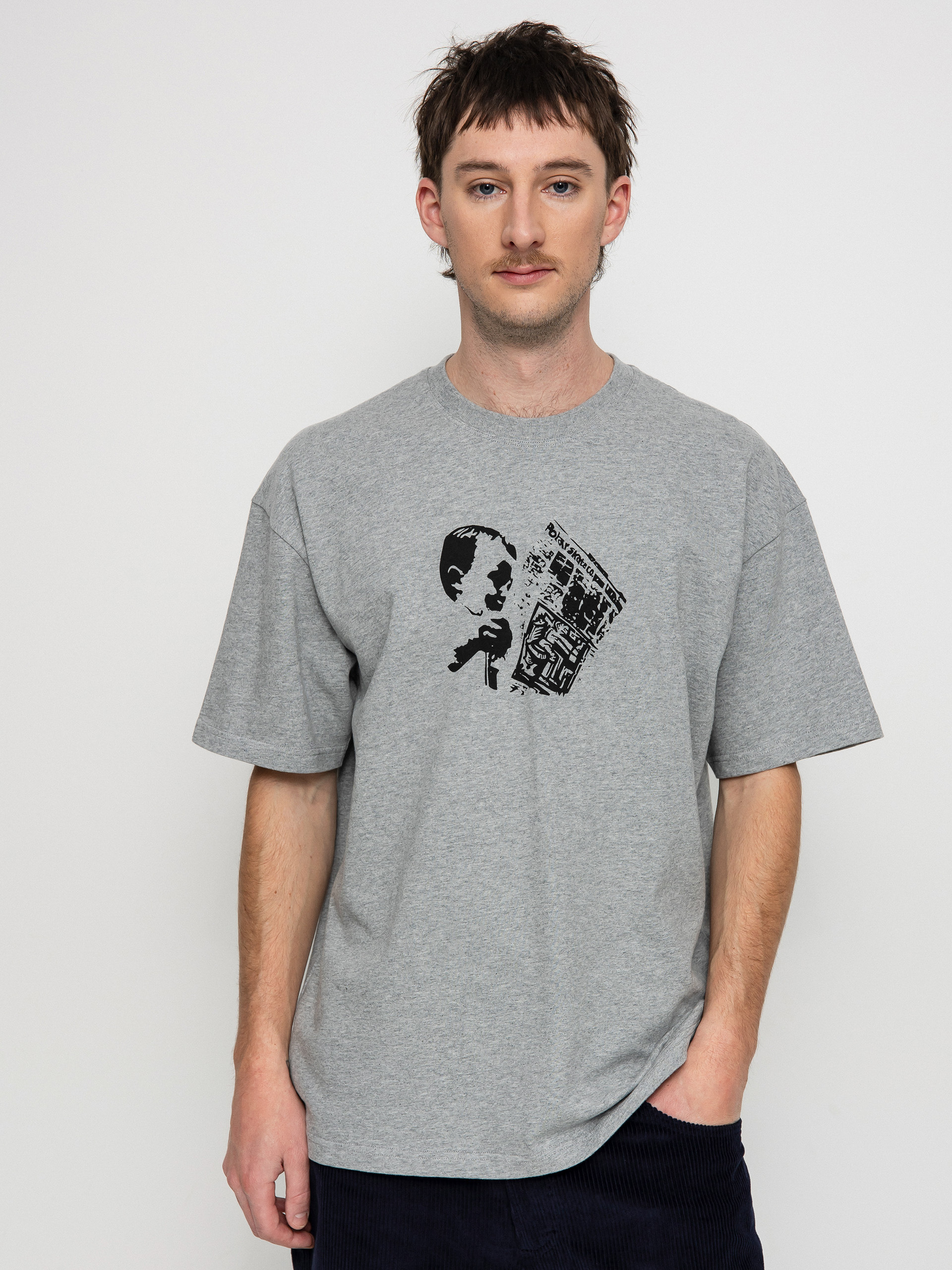 Tričko Polar Skate Newspaper (heather grey)