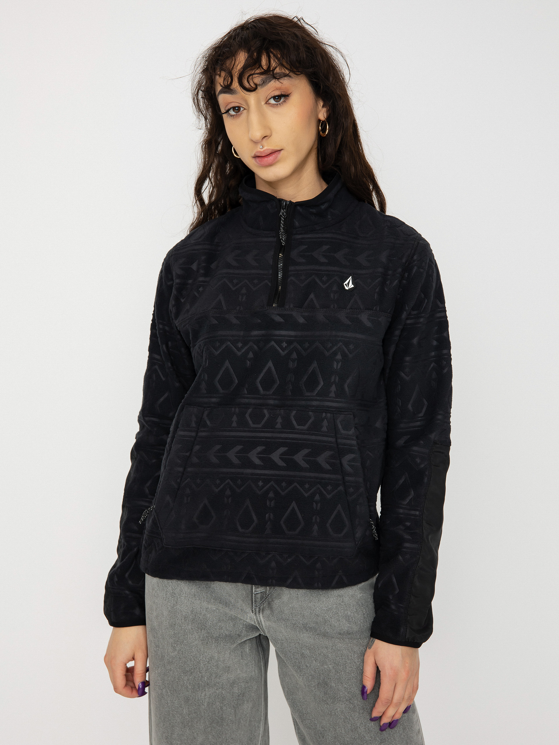 Dámsky Mikina s kapucňou Volcom Polar HD (black)