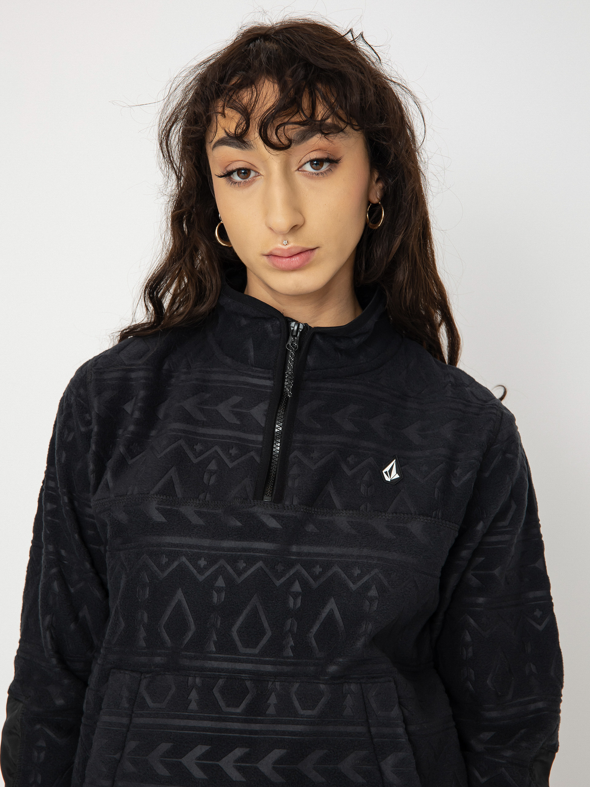 Dámsky Mikina s kapucňou Volcom Polar HD (black)