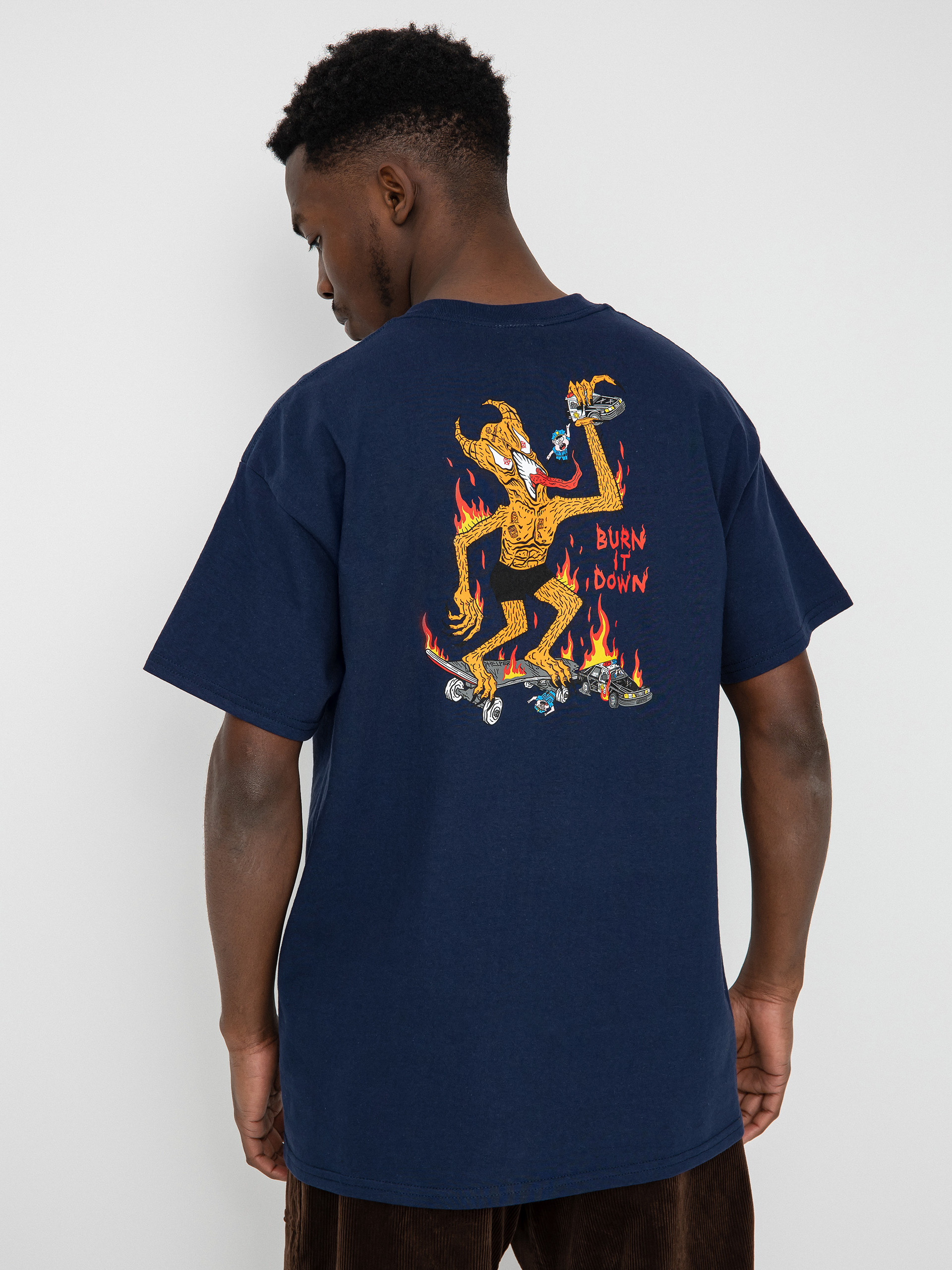 Tričko Thrasher Burn It Down (navy)