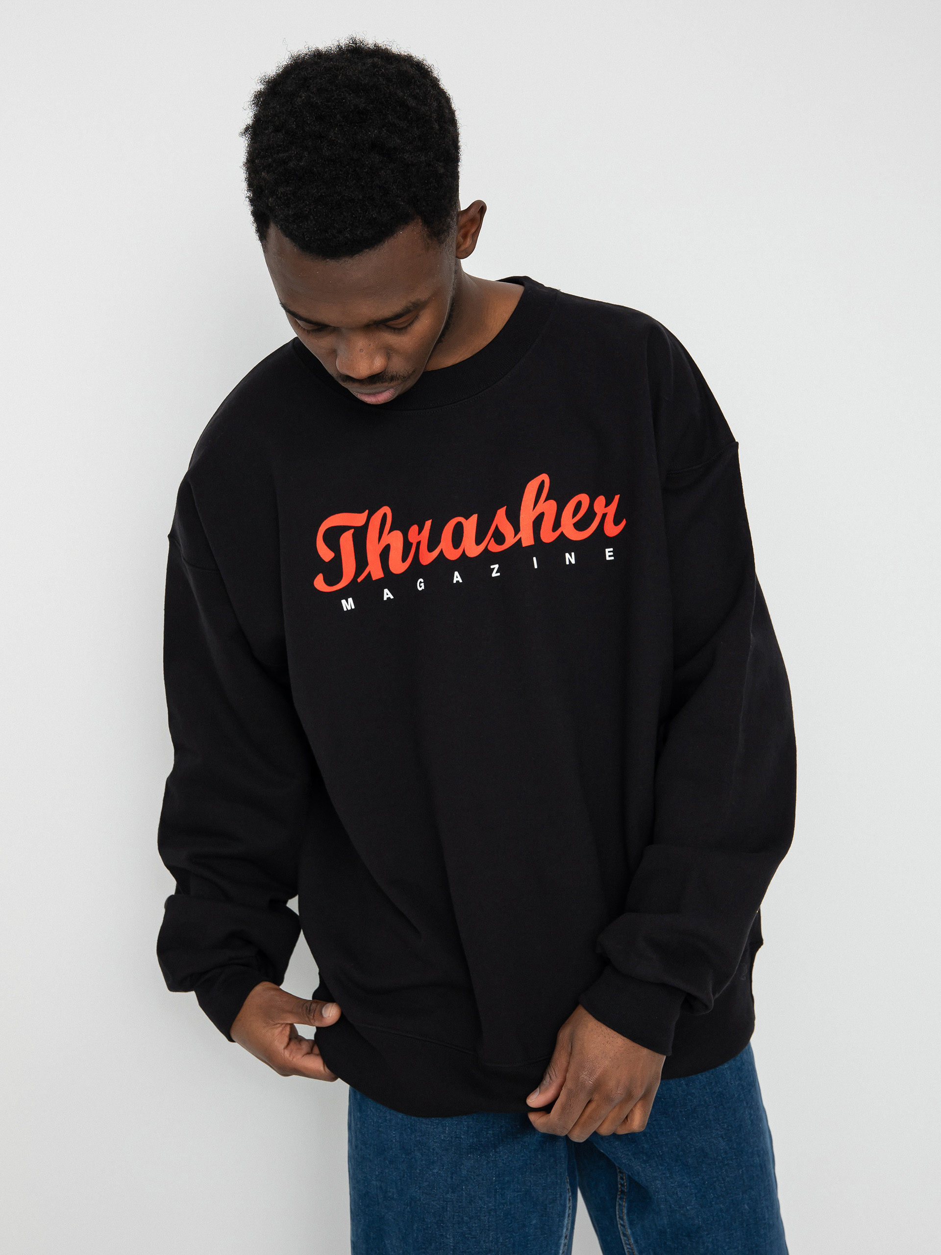 Mikina Thrasher Script Crew (black)