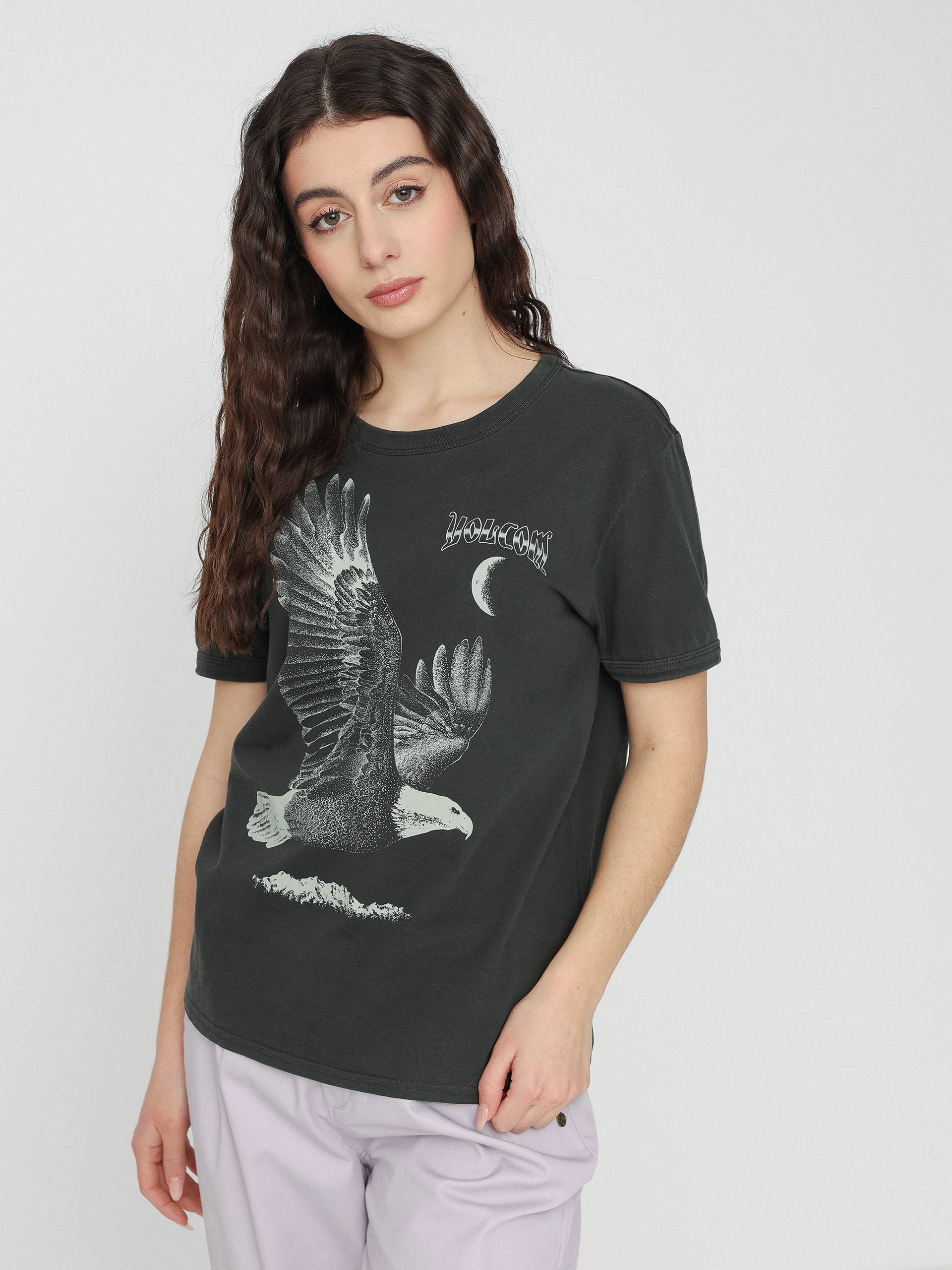 Tričko Volcom Truly Ringer Wmn (black)