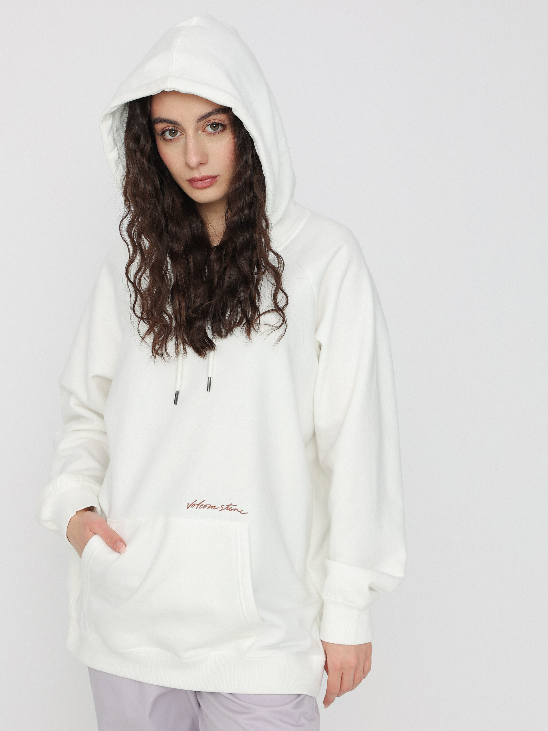 Mikina s kapucňou Volcom Truly Stoked Bf HD (star white)