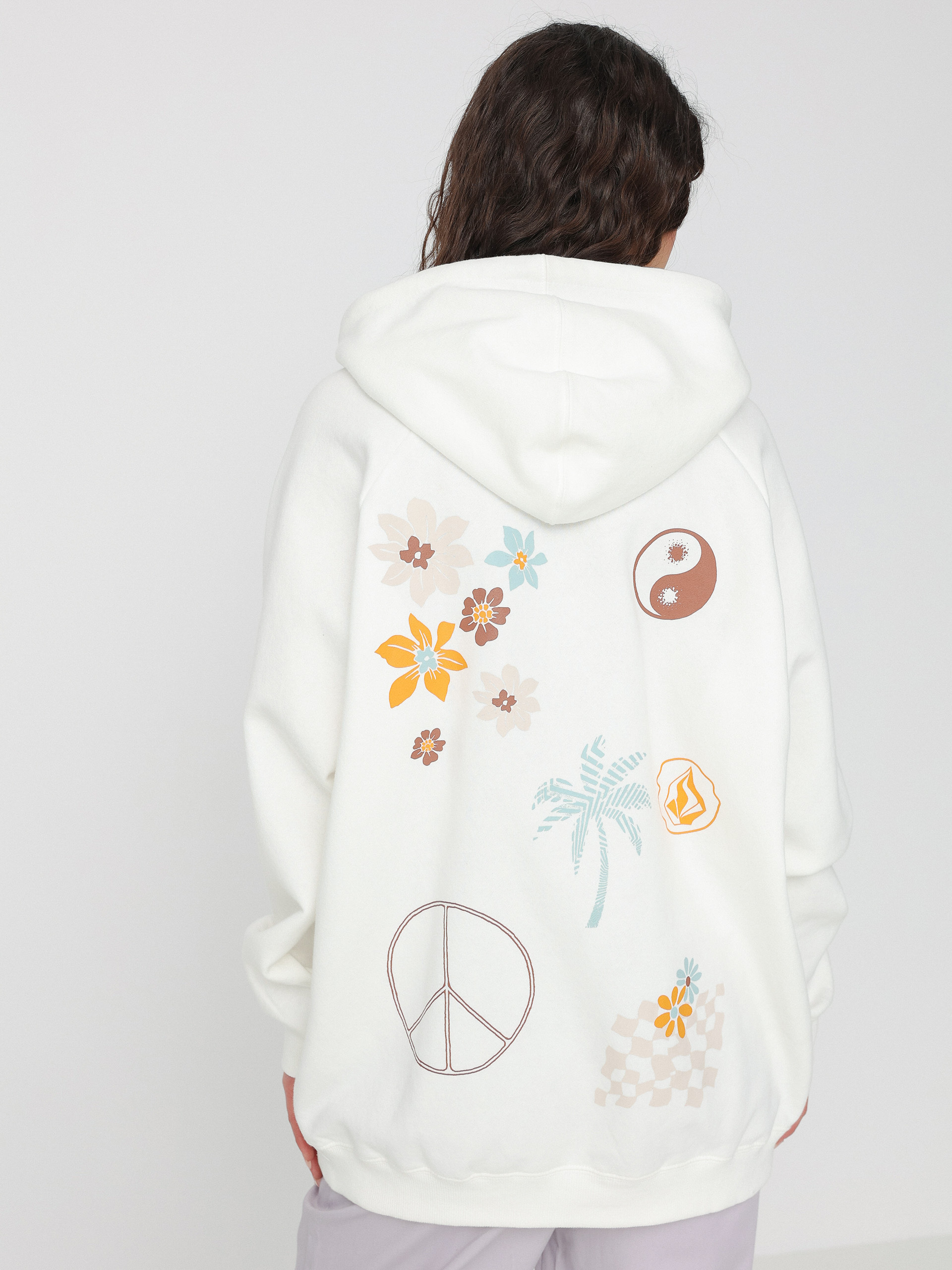 Mikina s kapucňou Volcom Truly Stoked Bf HD (star white)