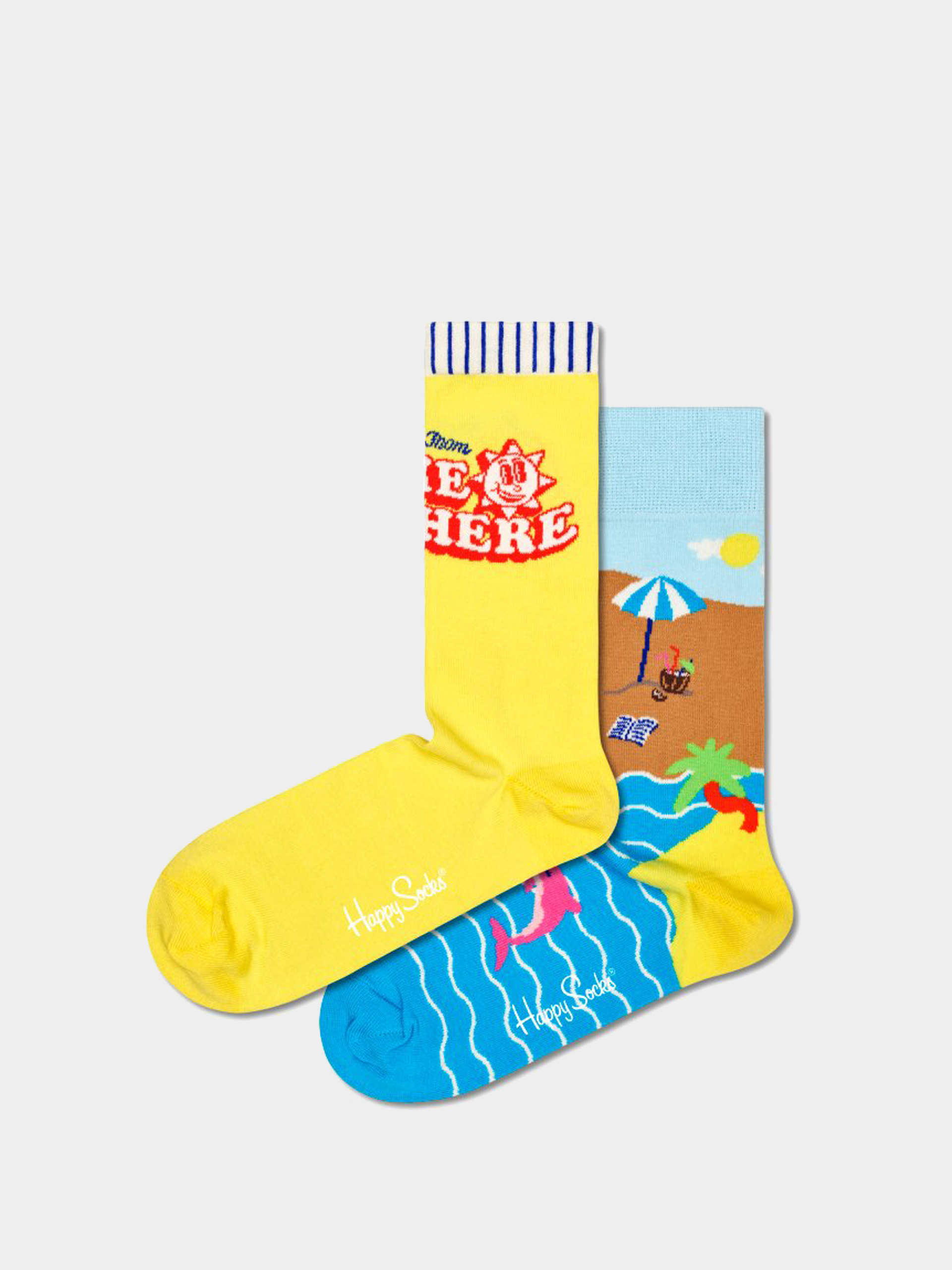 Ponožky Happy Socks 2 Pack Wish You Were Here Gift Set (yellow)