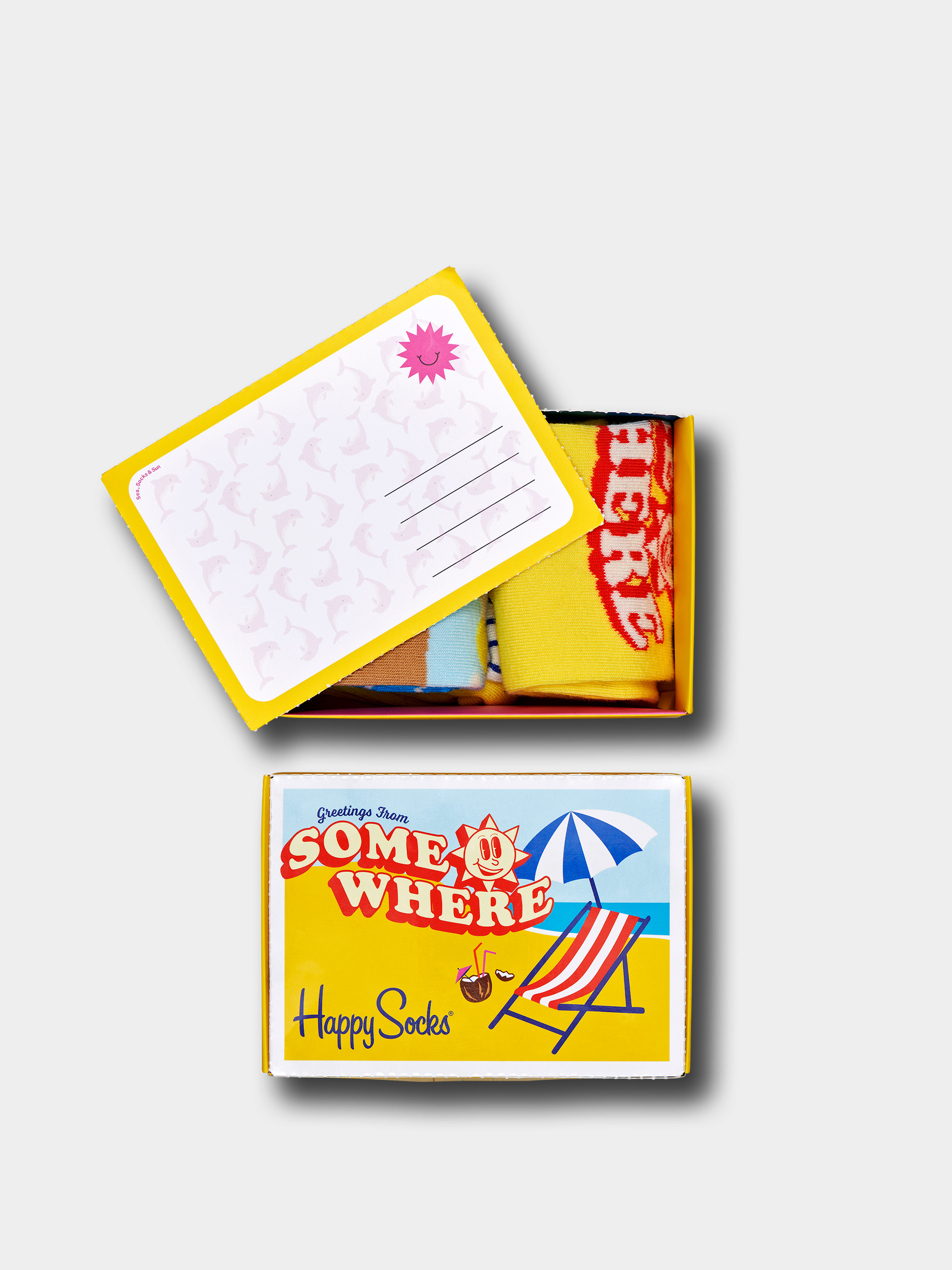 Ponožky Happy Socks 2 Pack Wish You Were Here Gift Set (yellow)