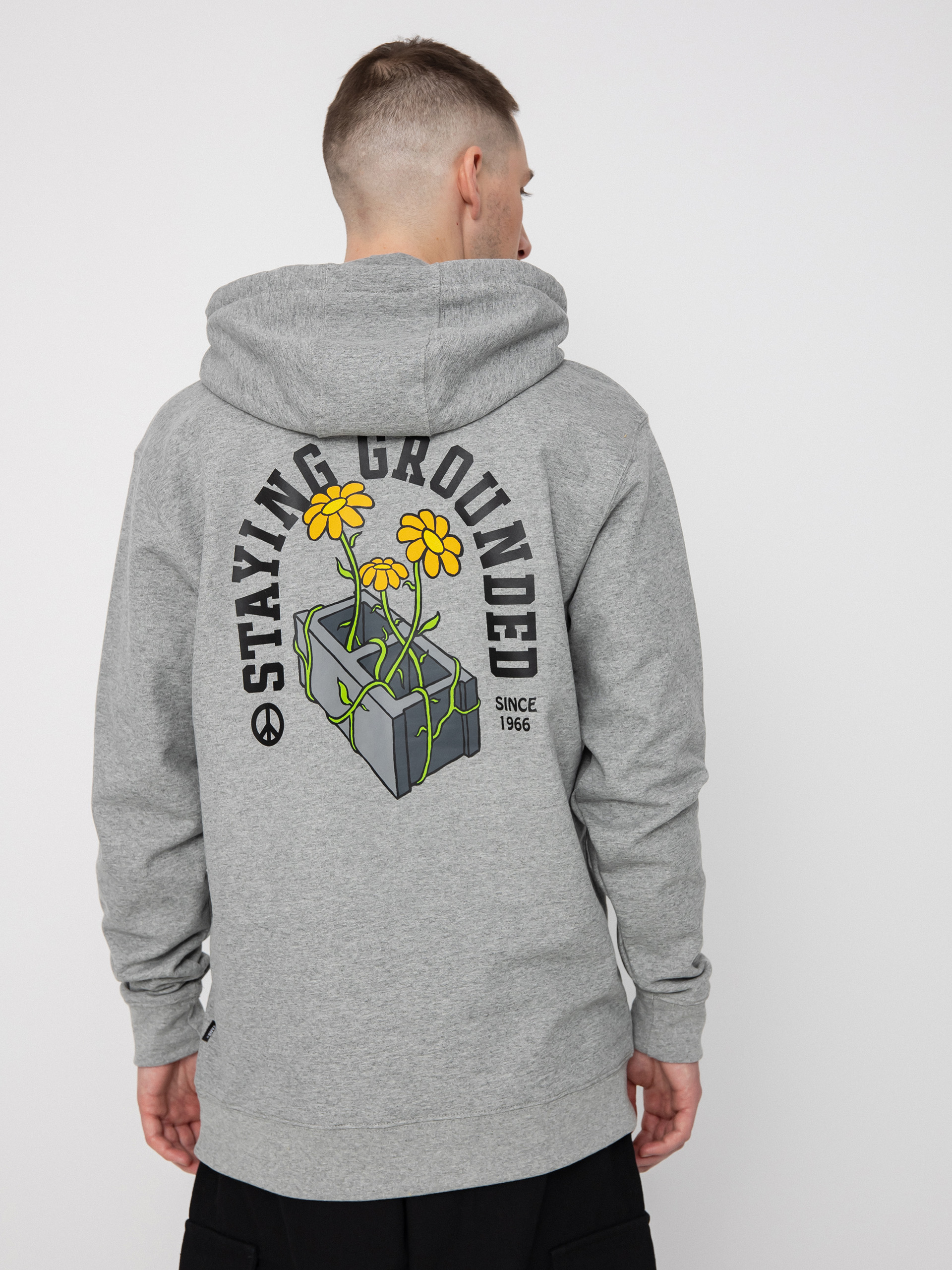 Mikina s kapucňou Vans Staying Grounded HD (cement heather)