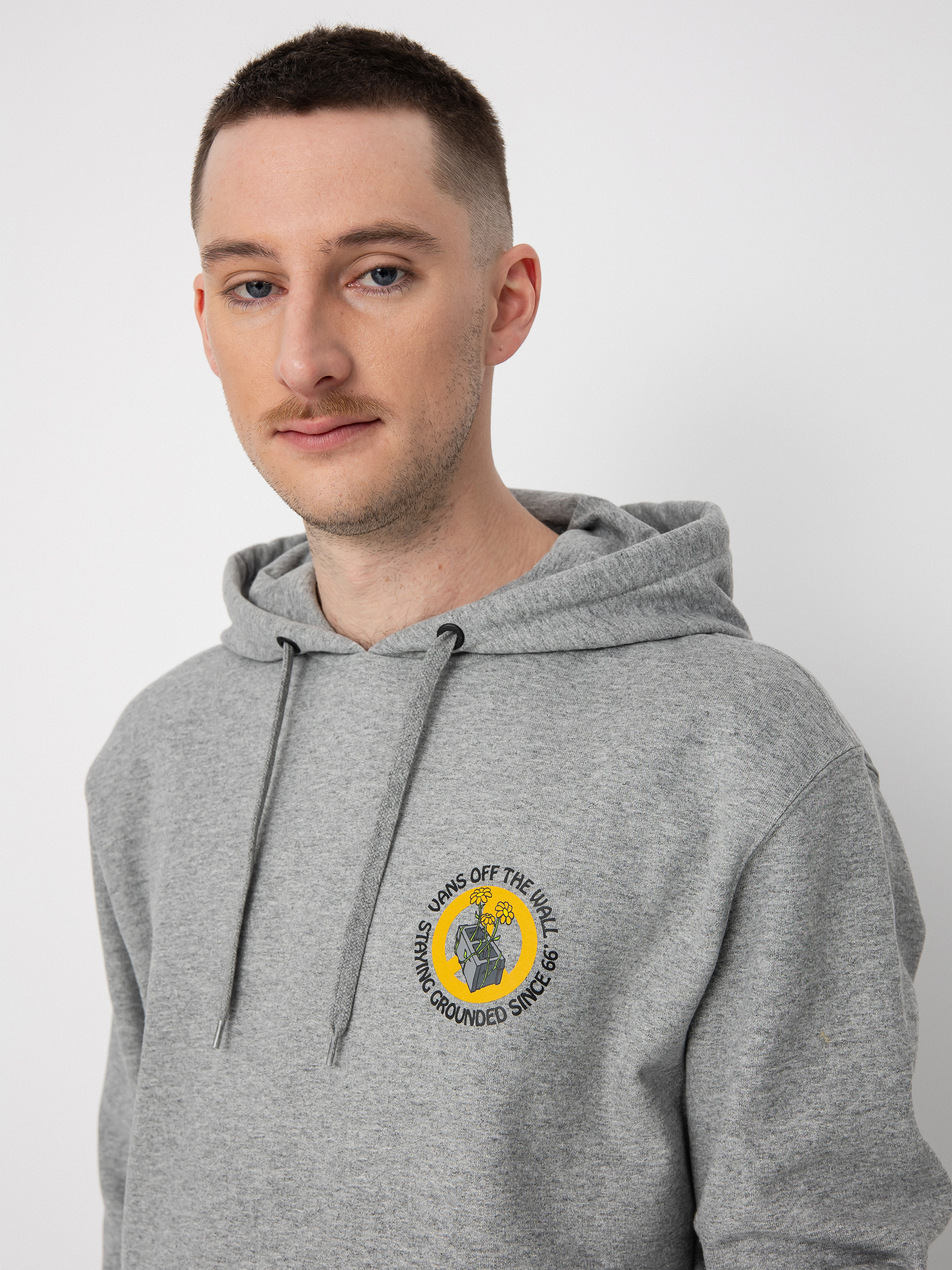 Mikina s kapucňou Vans Staying Grounded HD (cement heather)