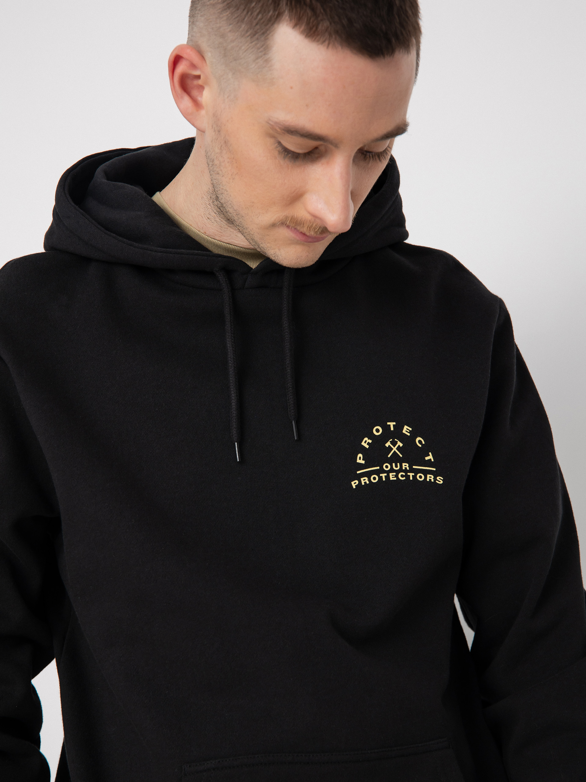 Mikina s kapucňou Brixton Coors Protector II HD (black)