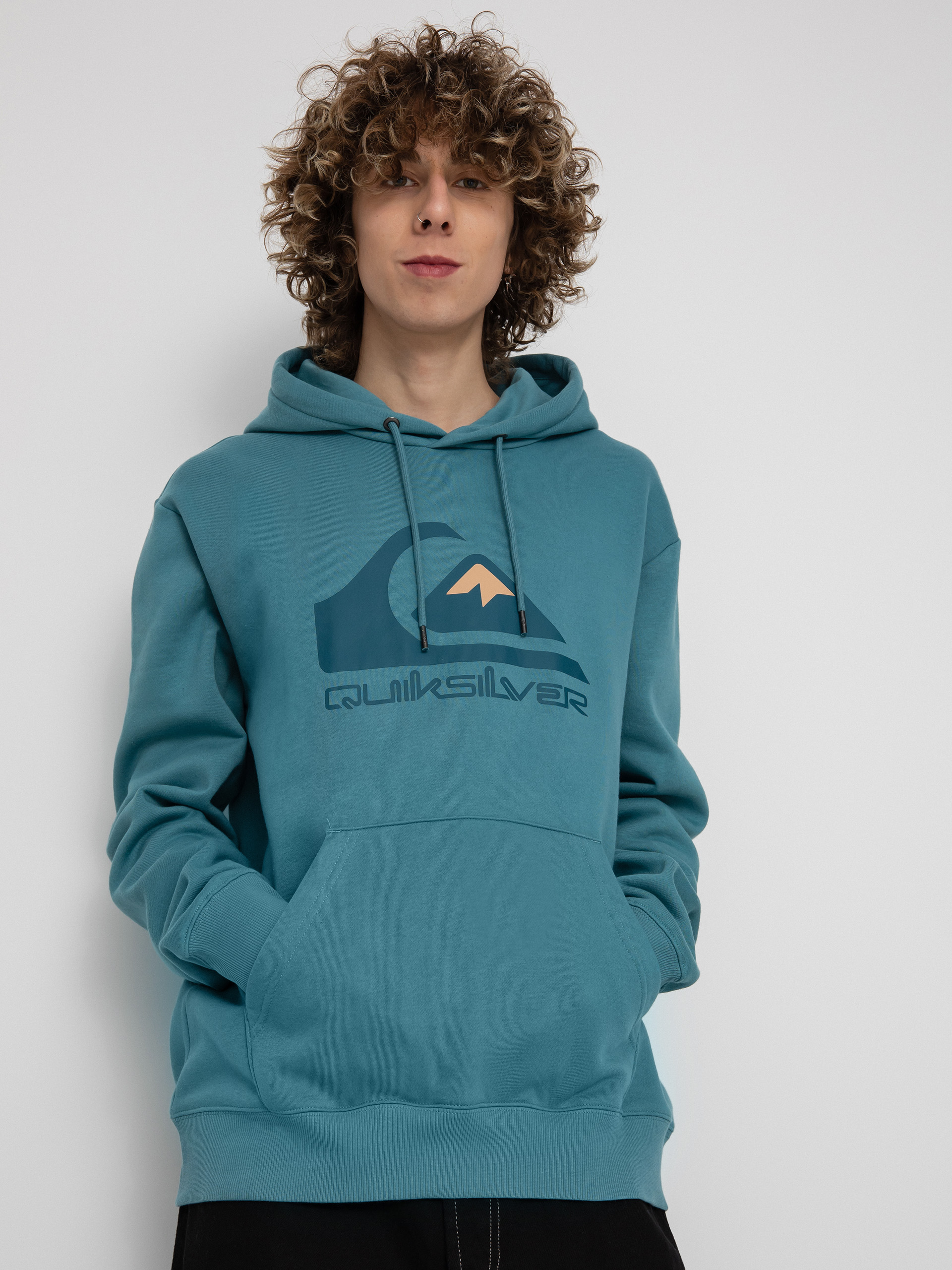 Mikina s kapucňou Quiksilver Big Logo HD (brittany blue)