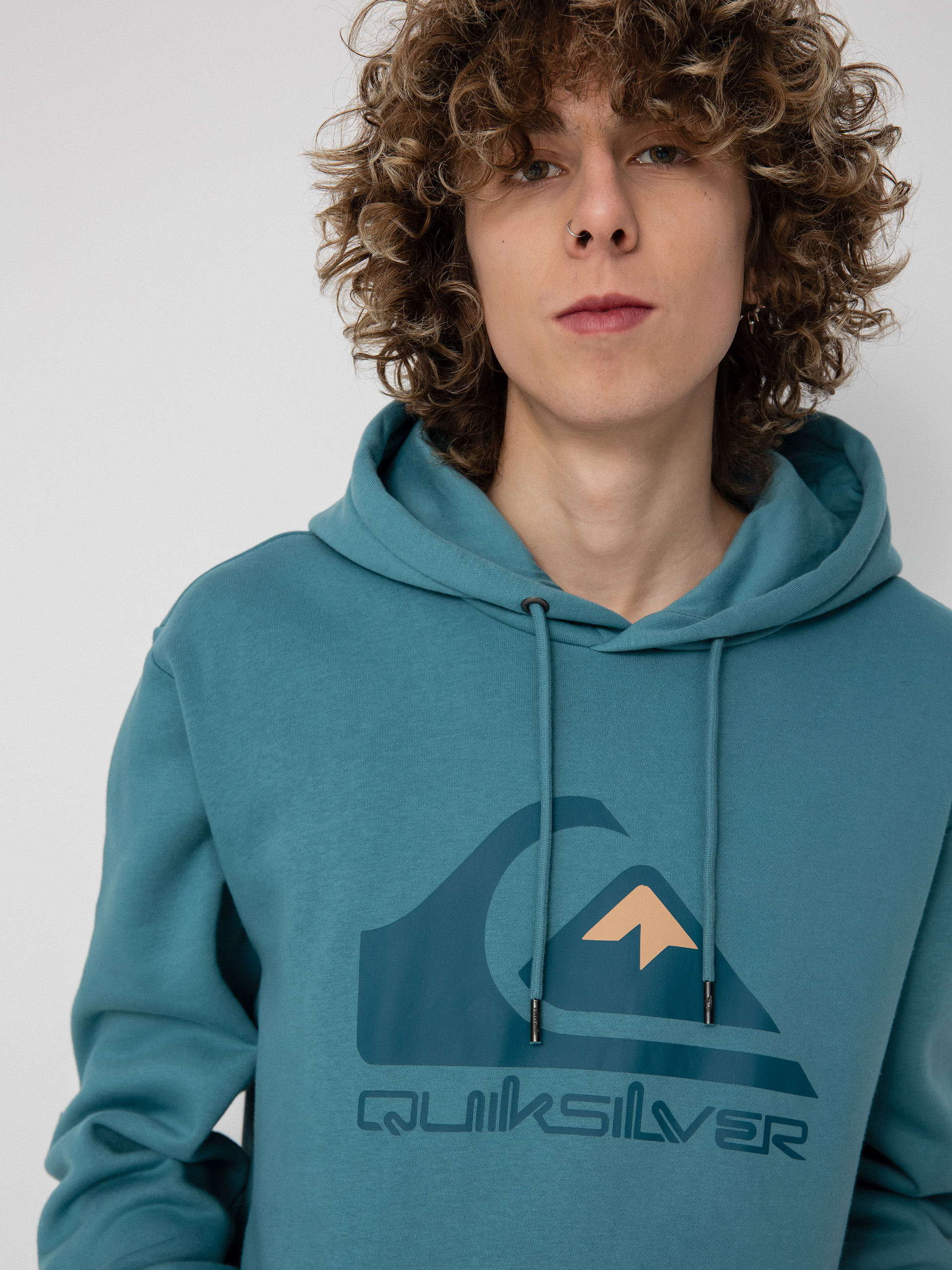 Mikina s kapucňou Quiksilver Big Logo HD (brittany blue)